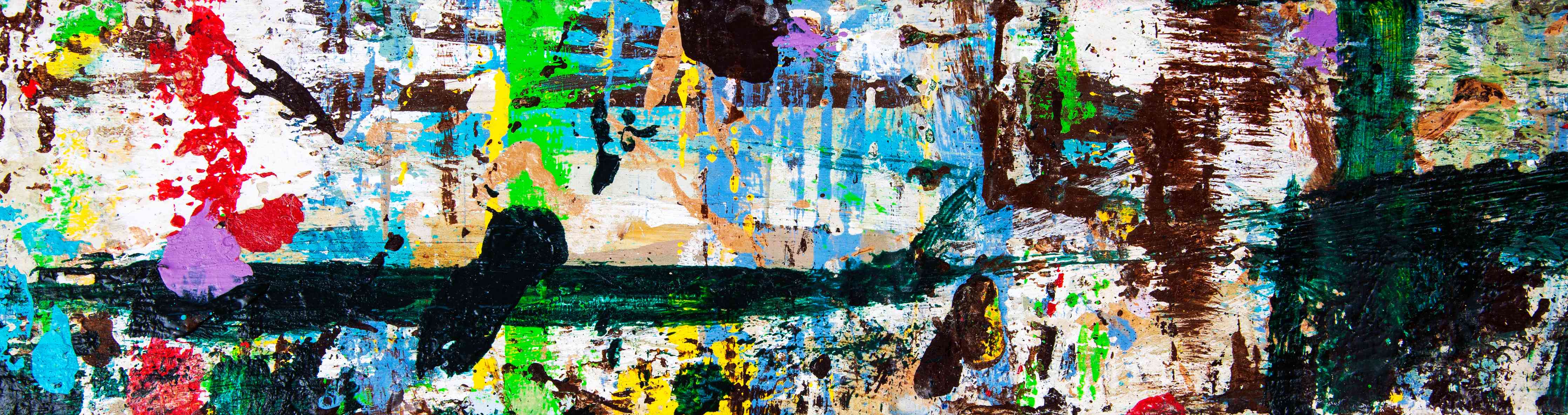 Wandverkleidung Wohnzimmer-Abstrakte bunte Kunst auf Leinwand