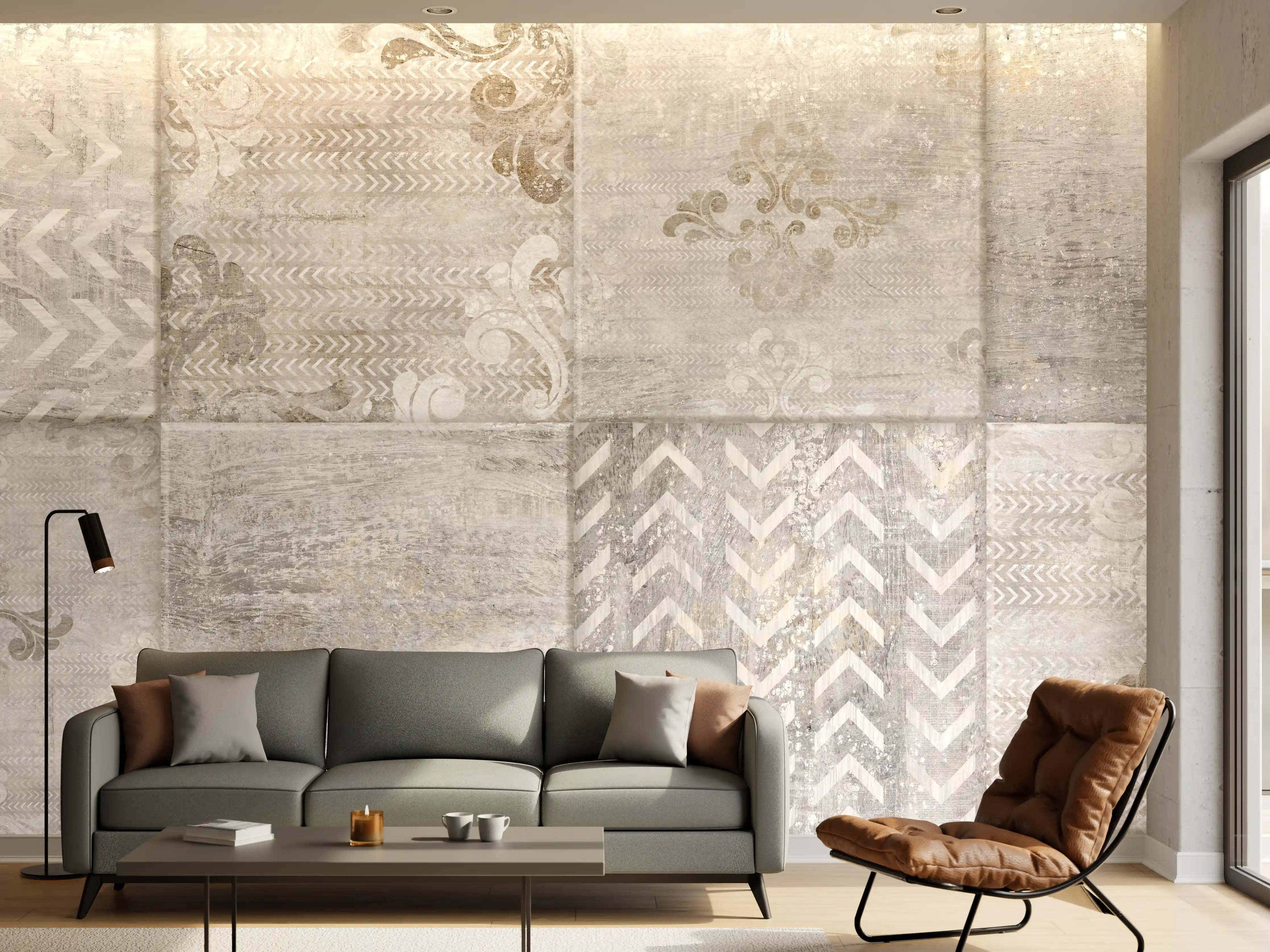 Wandverkleidung Wohnzimmer - Abstrakter Mosaik Hintergrund