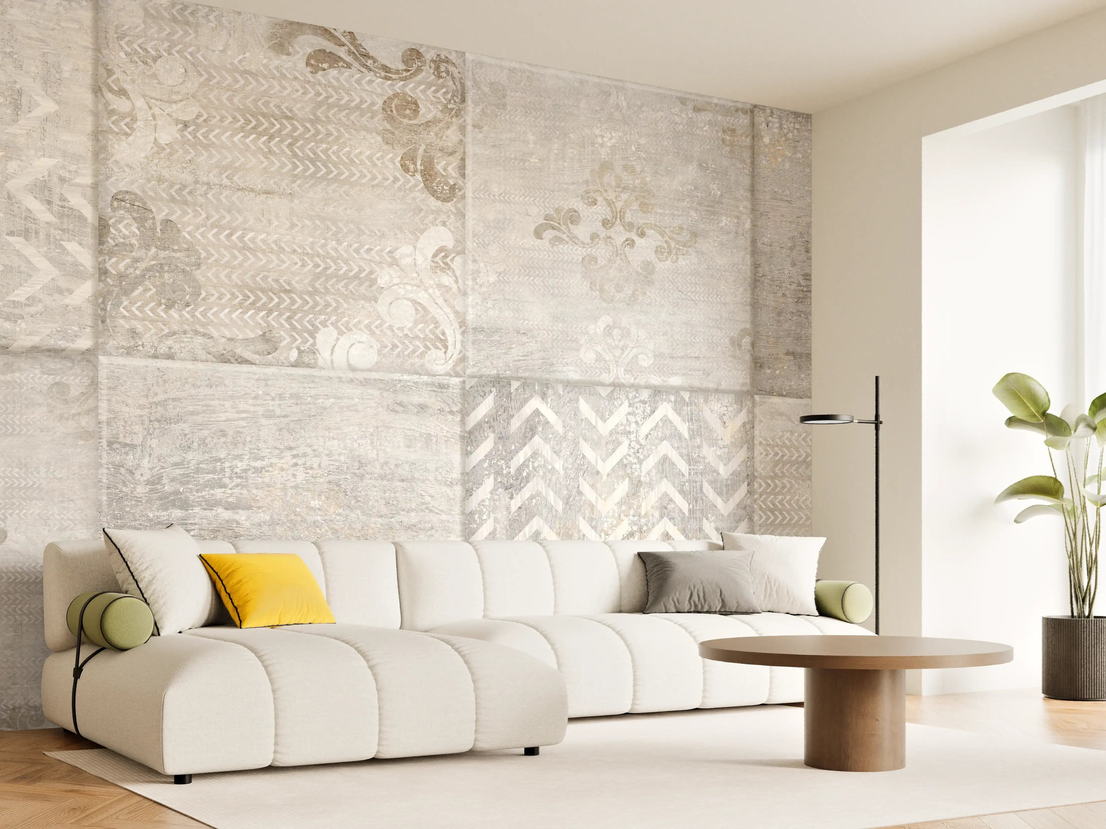 Wandverkleidung Wohnzimmer - Abstrakter Mosaik Hintergrund