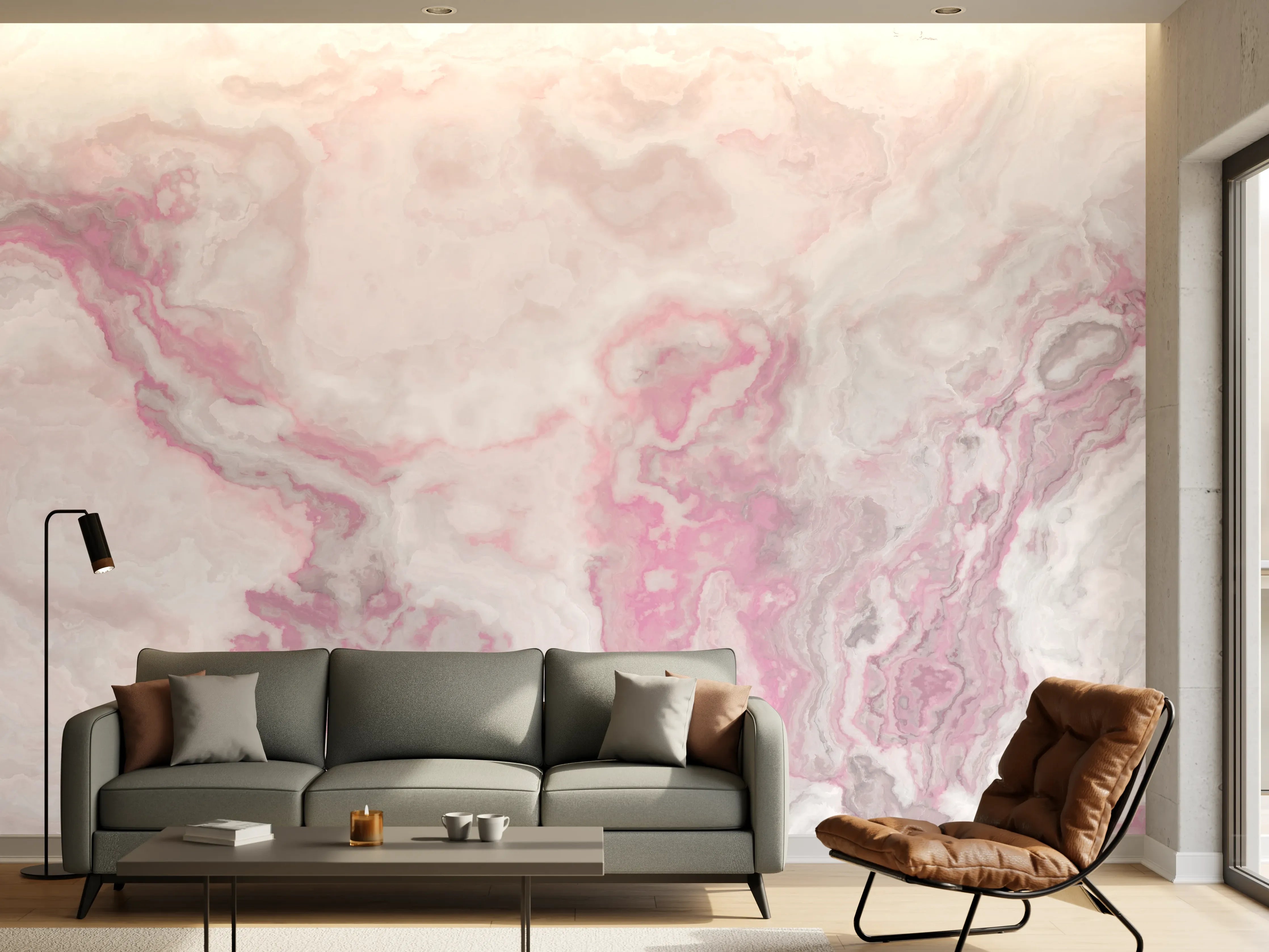 Wandverkleidung Wohnzimmer - Abstraktes Aquarell