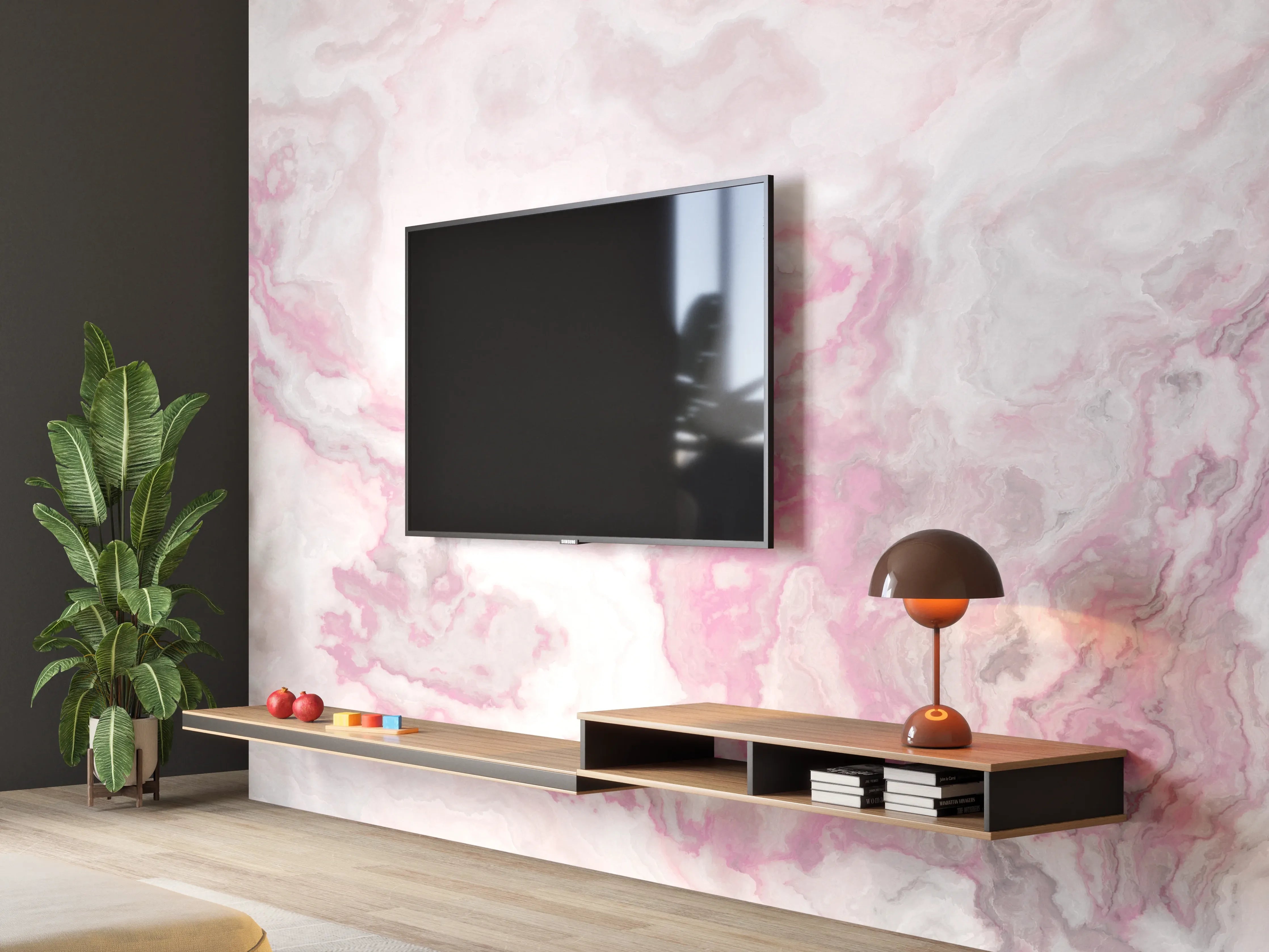 Wandverkleidung Wohnzimmer - Abstraktes Aquarell