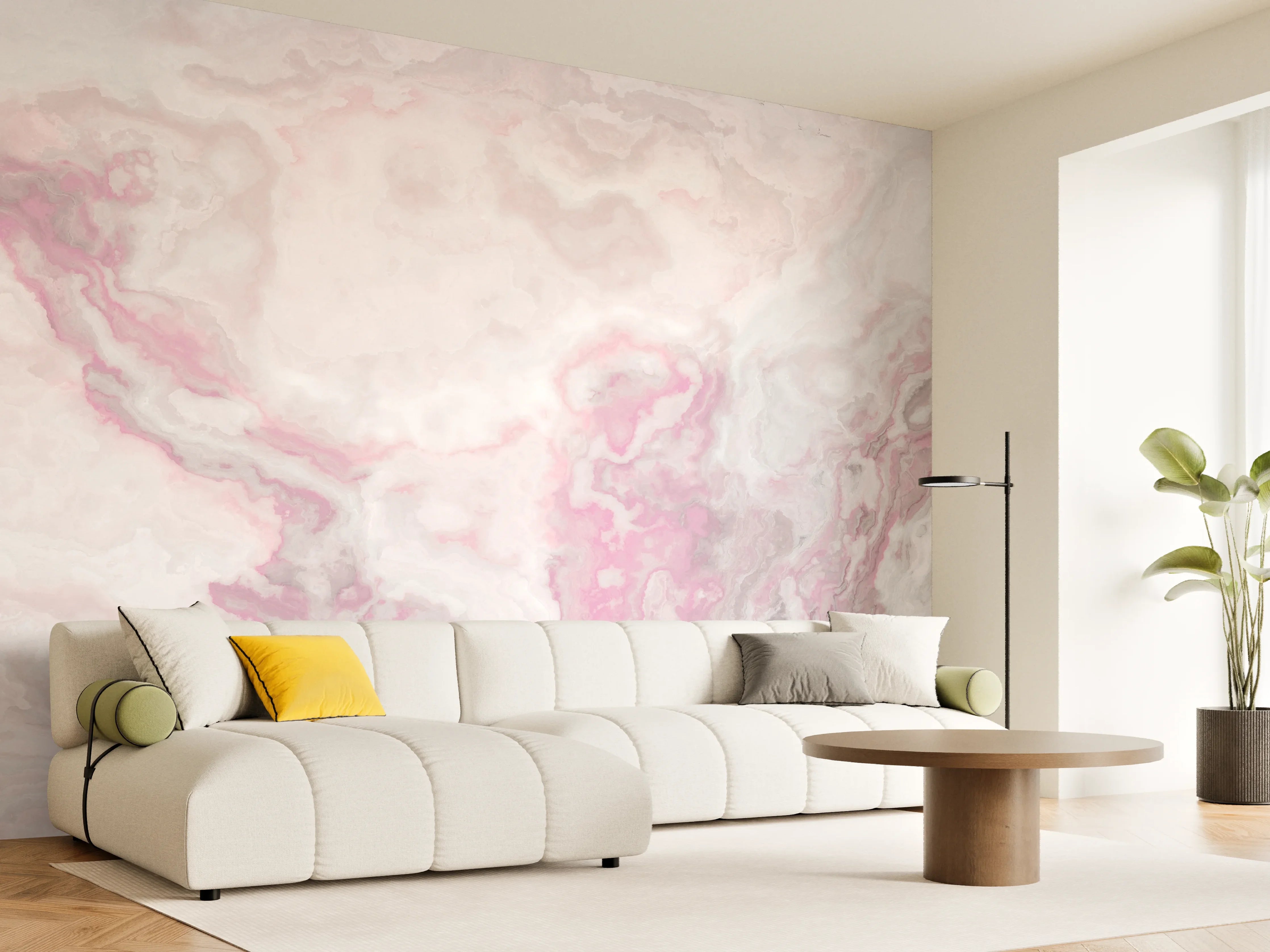 Wandverkleidung Wohnzimmer - Abstraktes Aquarell