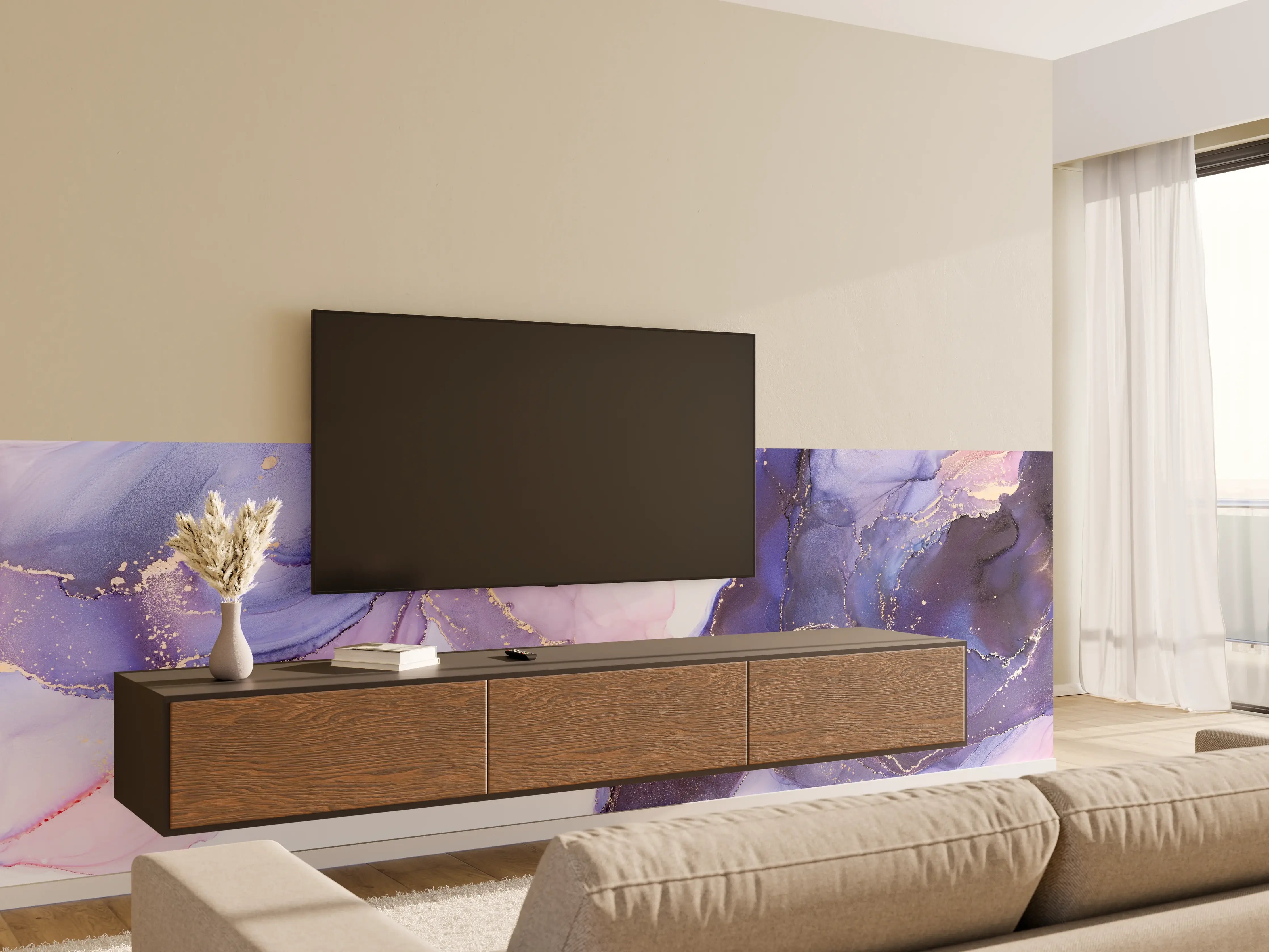 Wandverkleidung Wohnzimmer - Abstraktes Kunstwerk - Öl Malerei