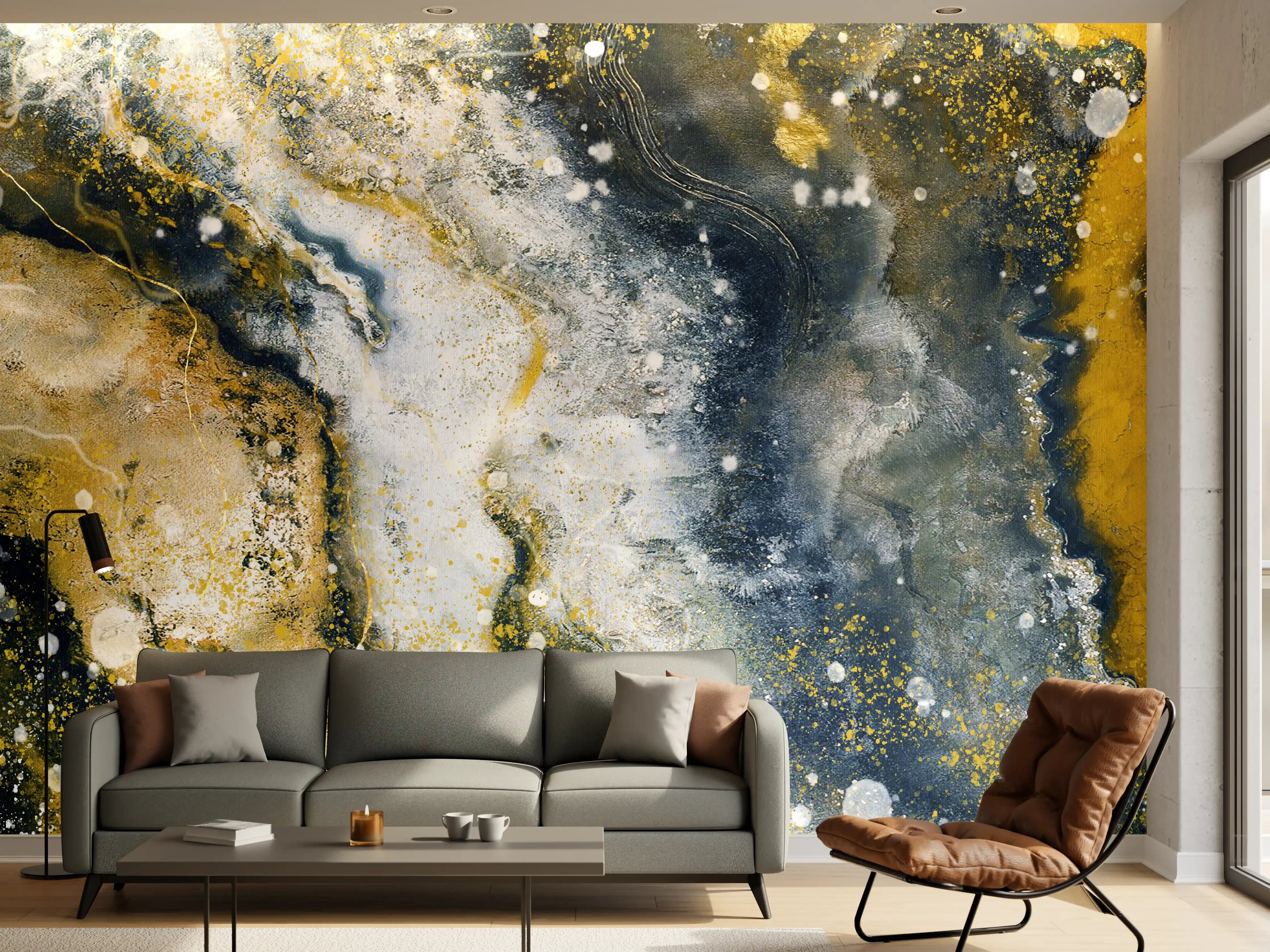Wandverkleidung Wohnzimmer - Abstraktes Kunstwert - Flüssigkunst