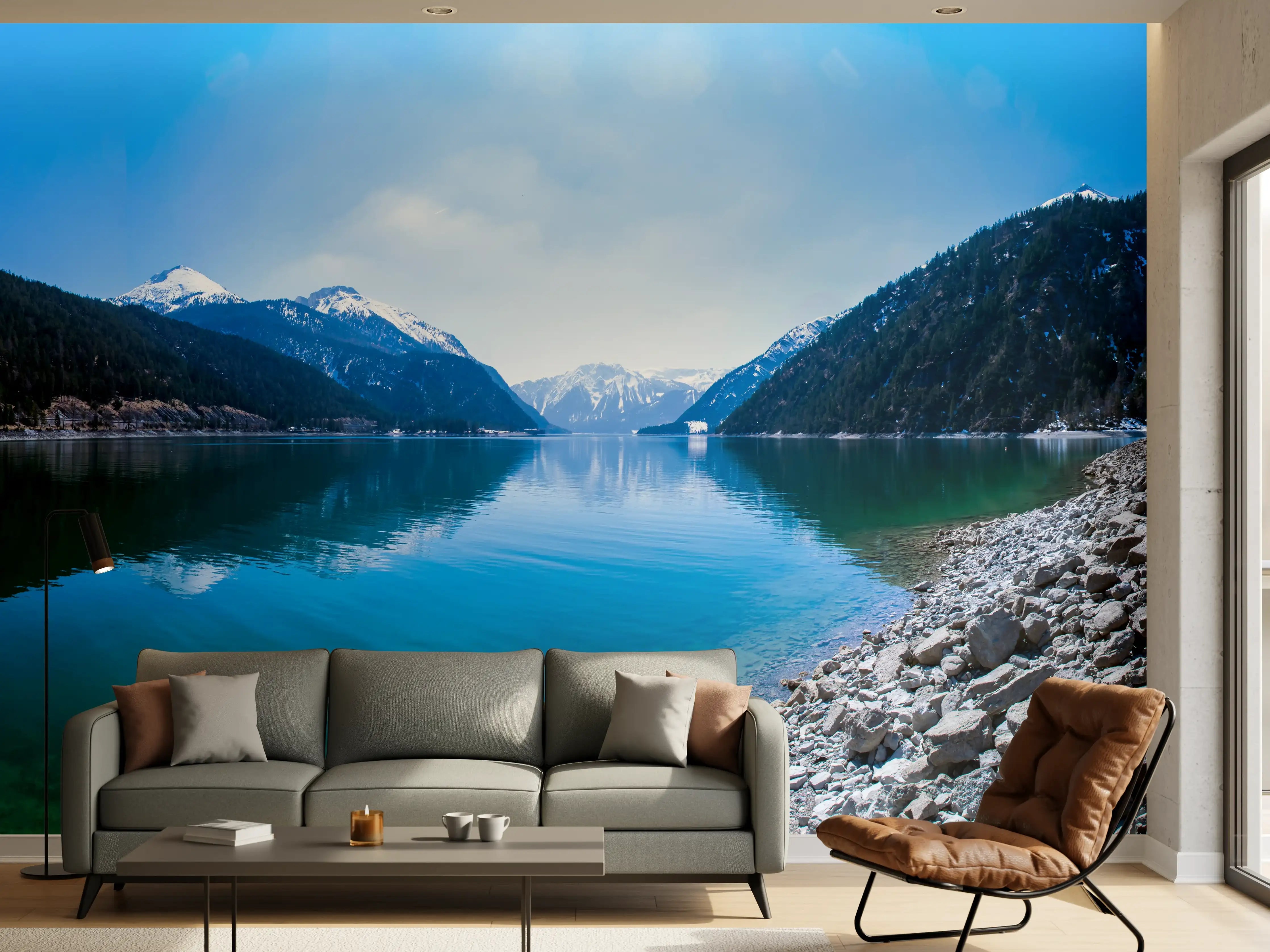 Wandverkleidung Wohnzimmer - Achensee in Österreich