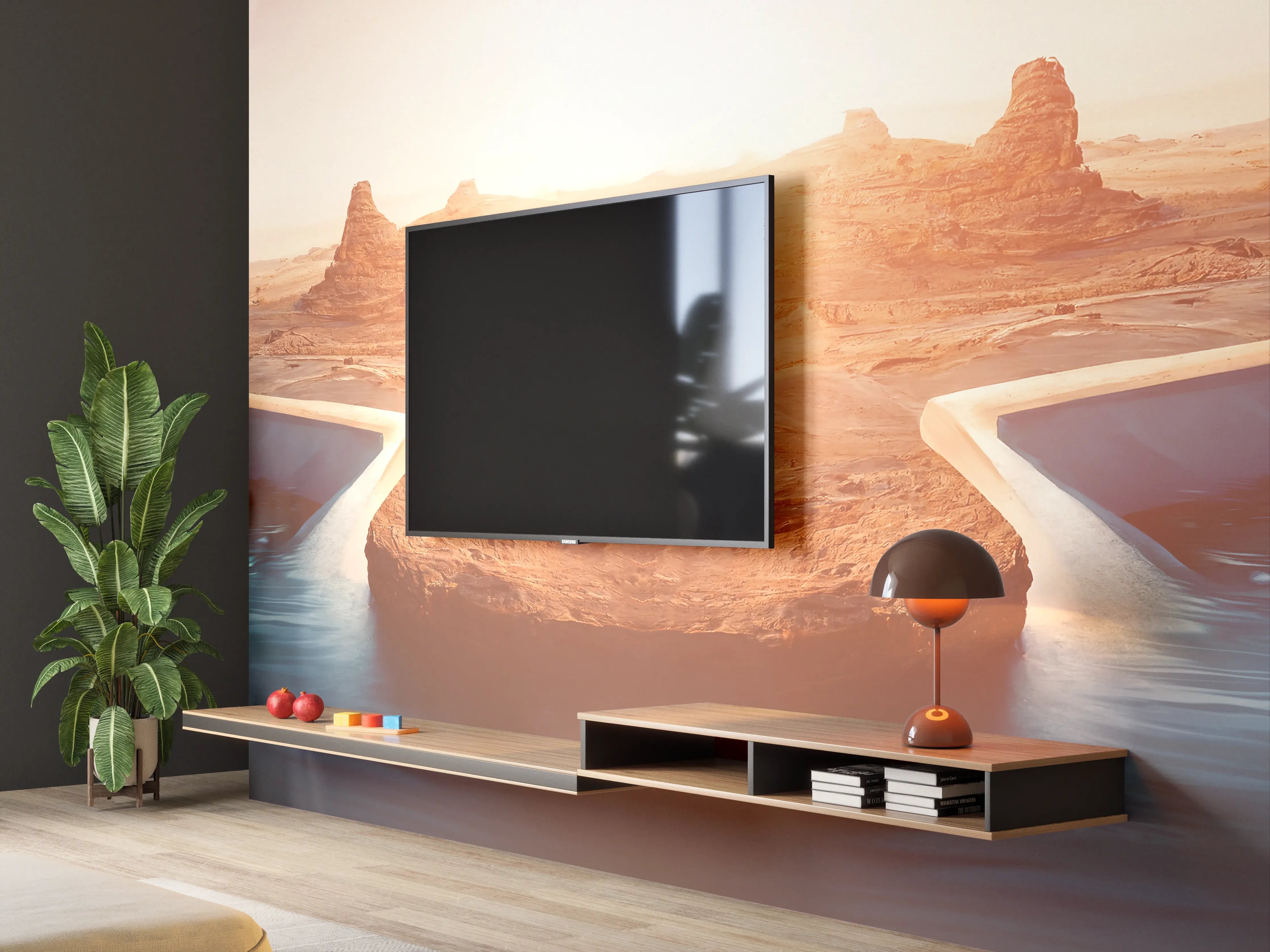 Wandverkleidung Wohnzimmer - Afrikanische Wüste - Abendlich