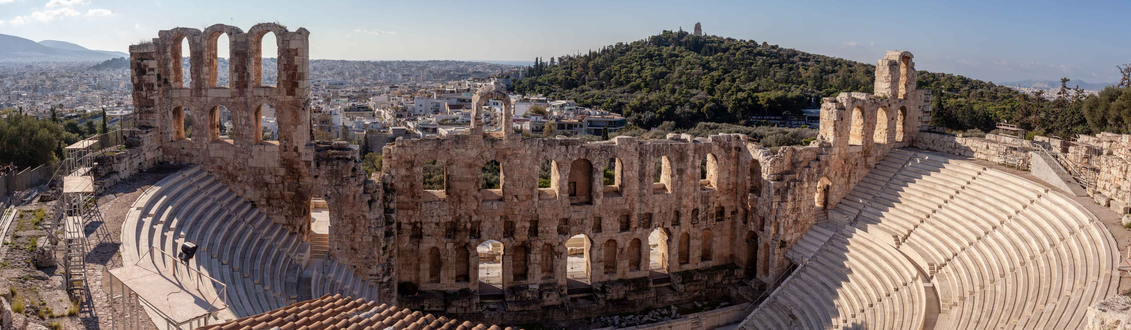 Wandverkleidung Wohnzimmer-Akropolis Amphitheater Athen Panorama