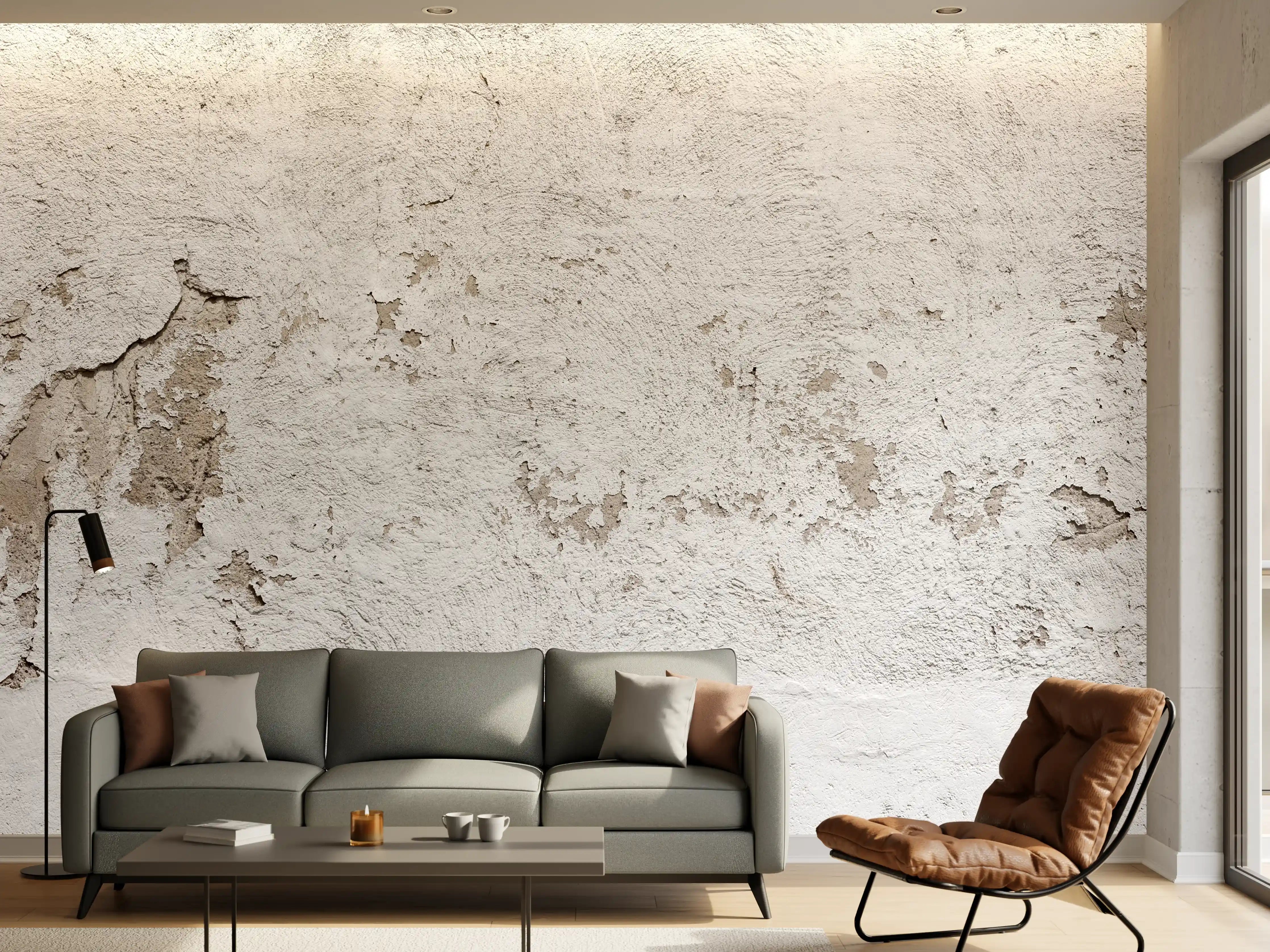 Wandverkleidung Wohnzimmer - Alte Mauer mit abblätterndem Putz