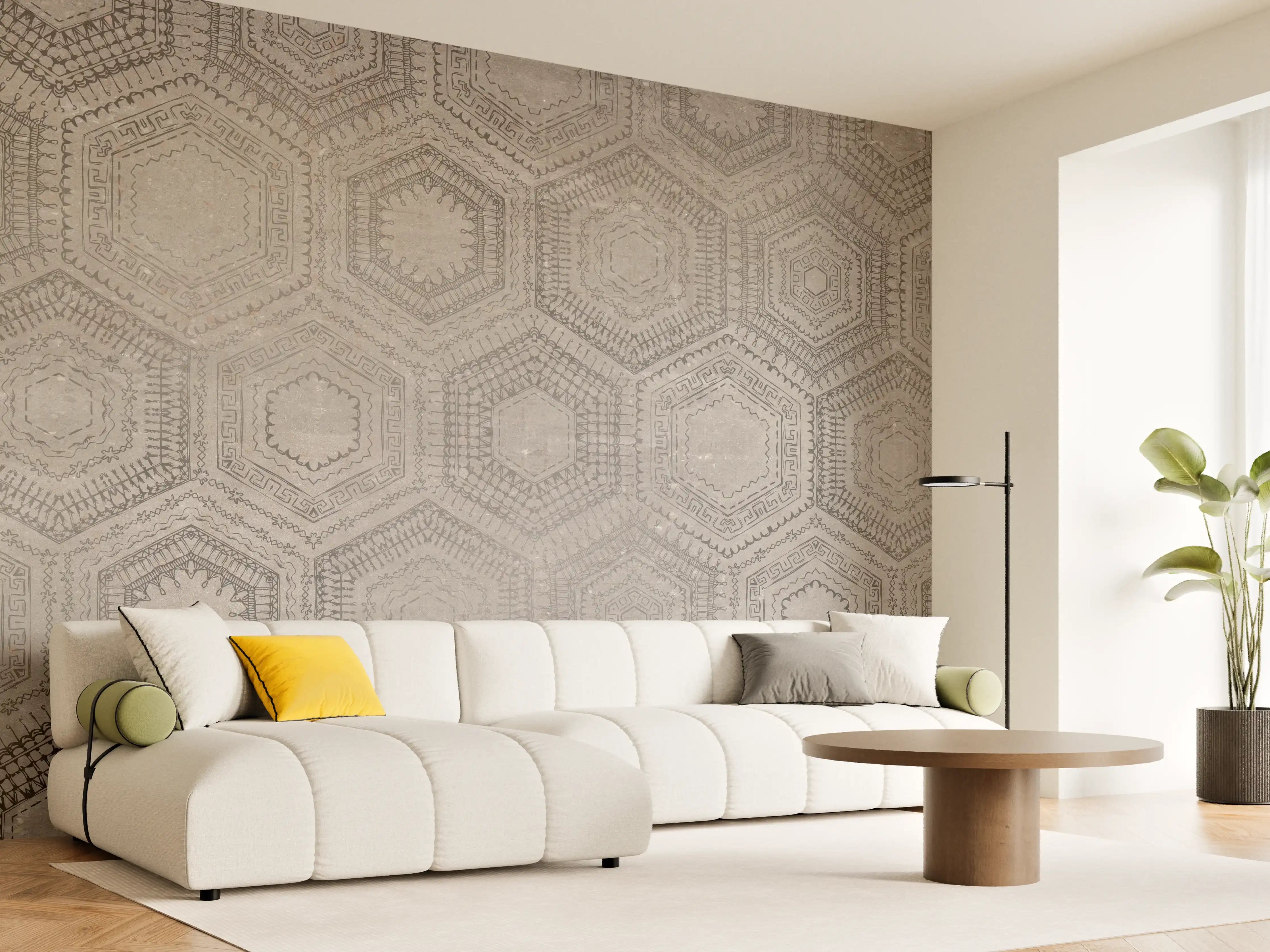 Wandverkleidung Wohnzimmer - Alte Orientalische Mosaik