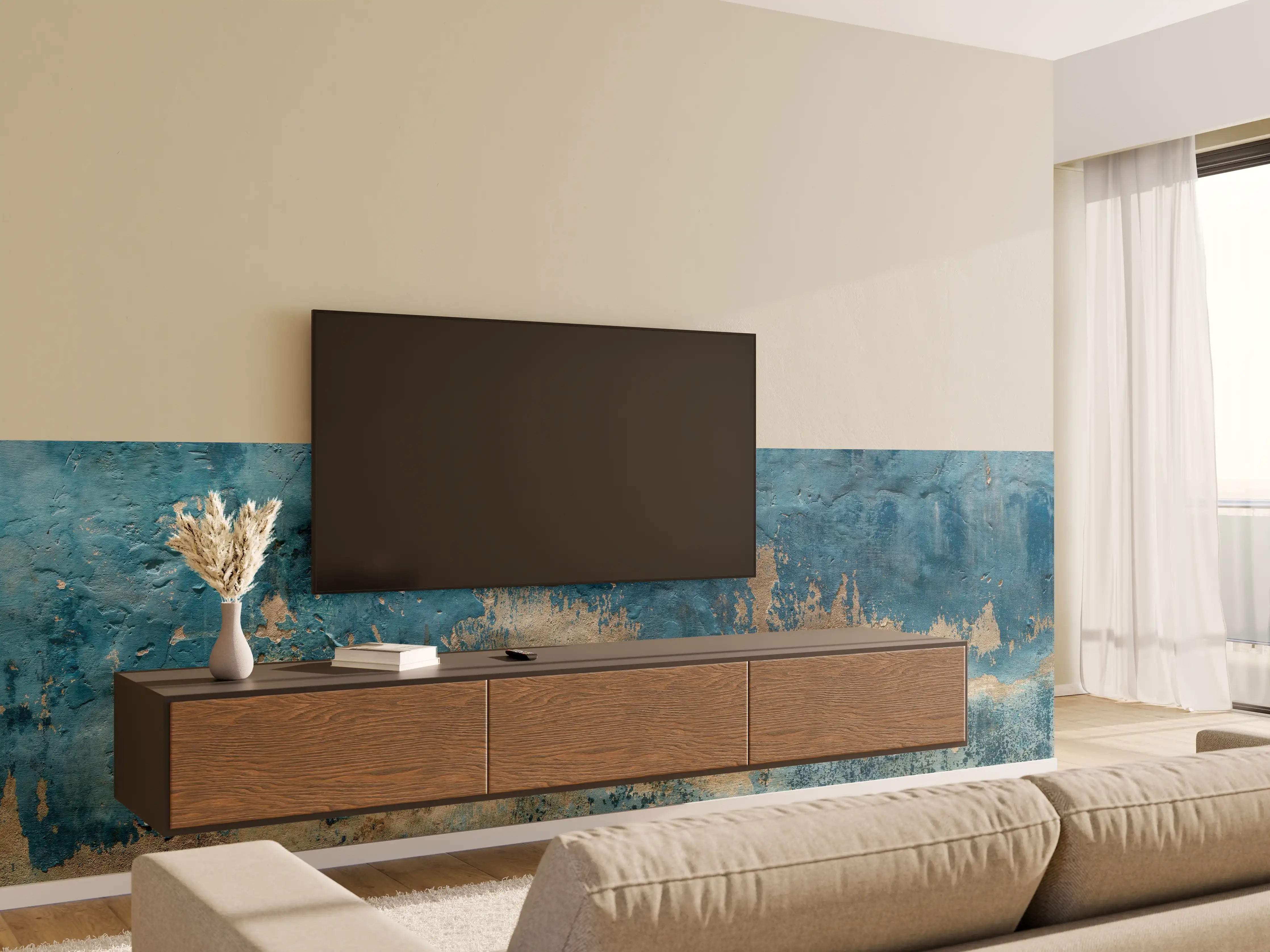 Wandverkleidung Wohnzimmer - Alte Wand mit kaputtem Putz
