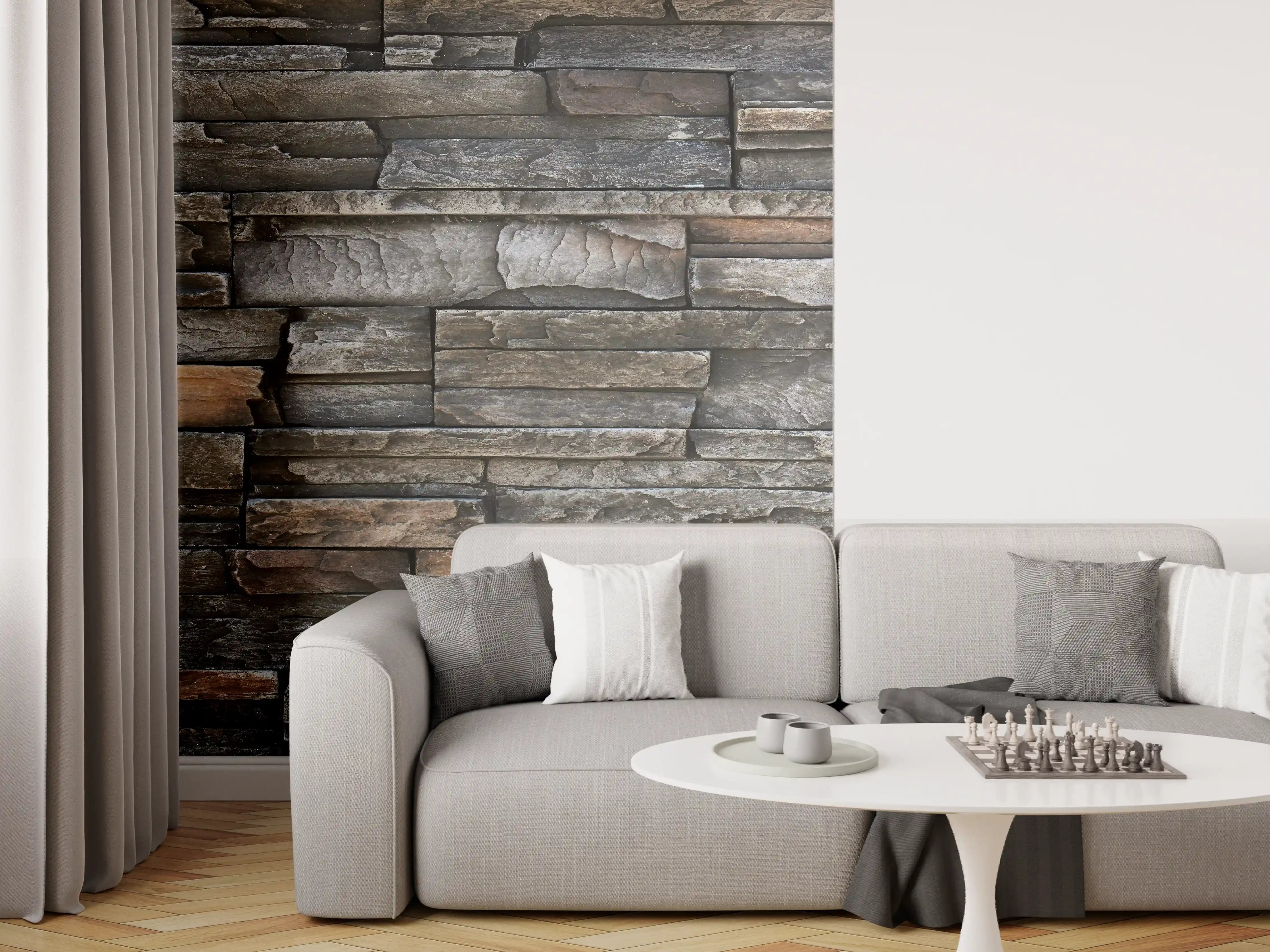 Wandverkleidung Wohnzimmer - Alte dunkle Steinwand Textur