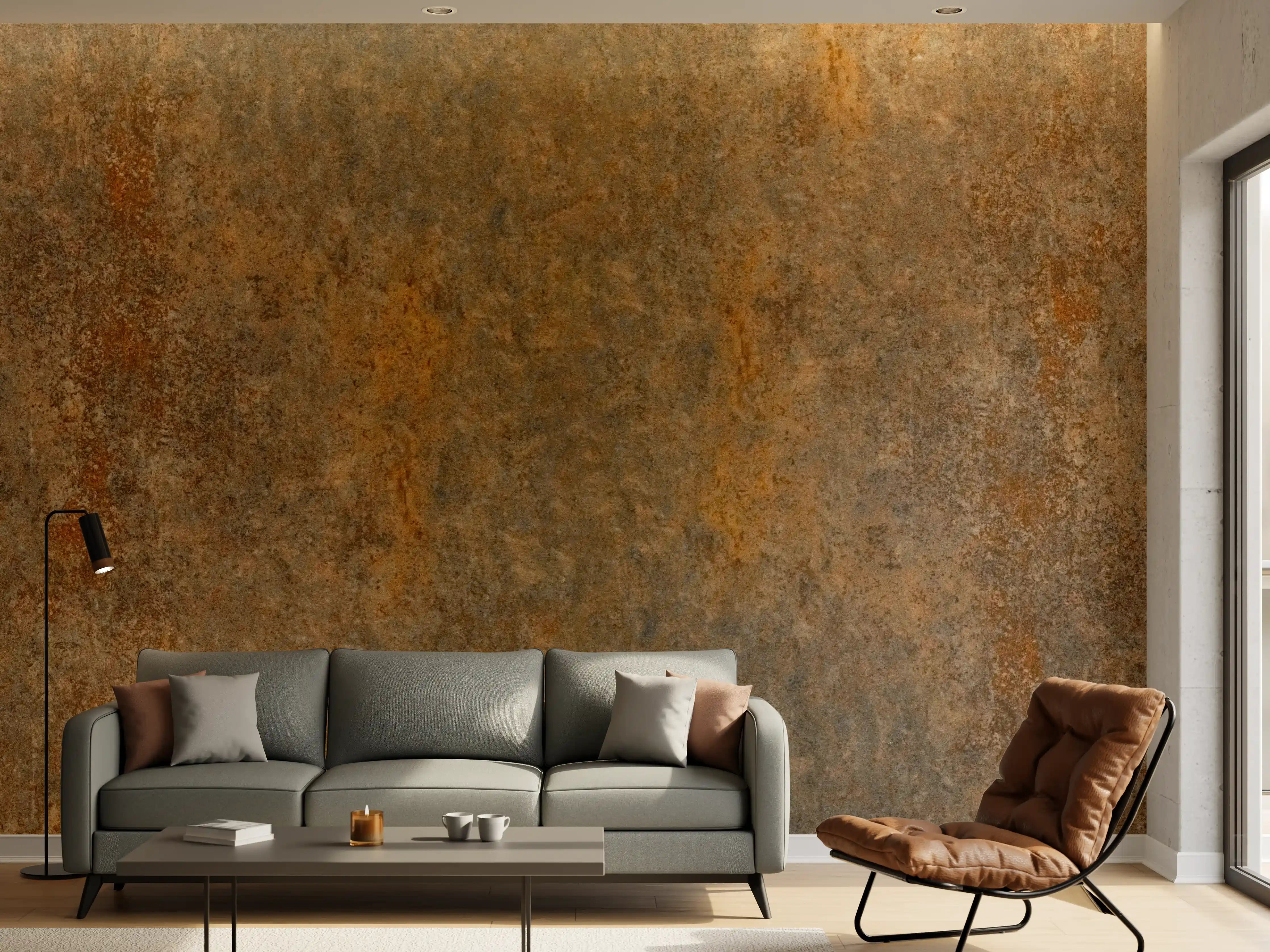 Wandverkleidung Wohnzimmer - Alte rostige Metallplatte