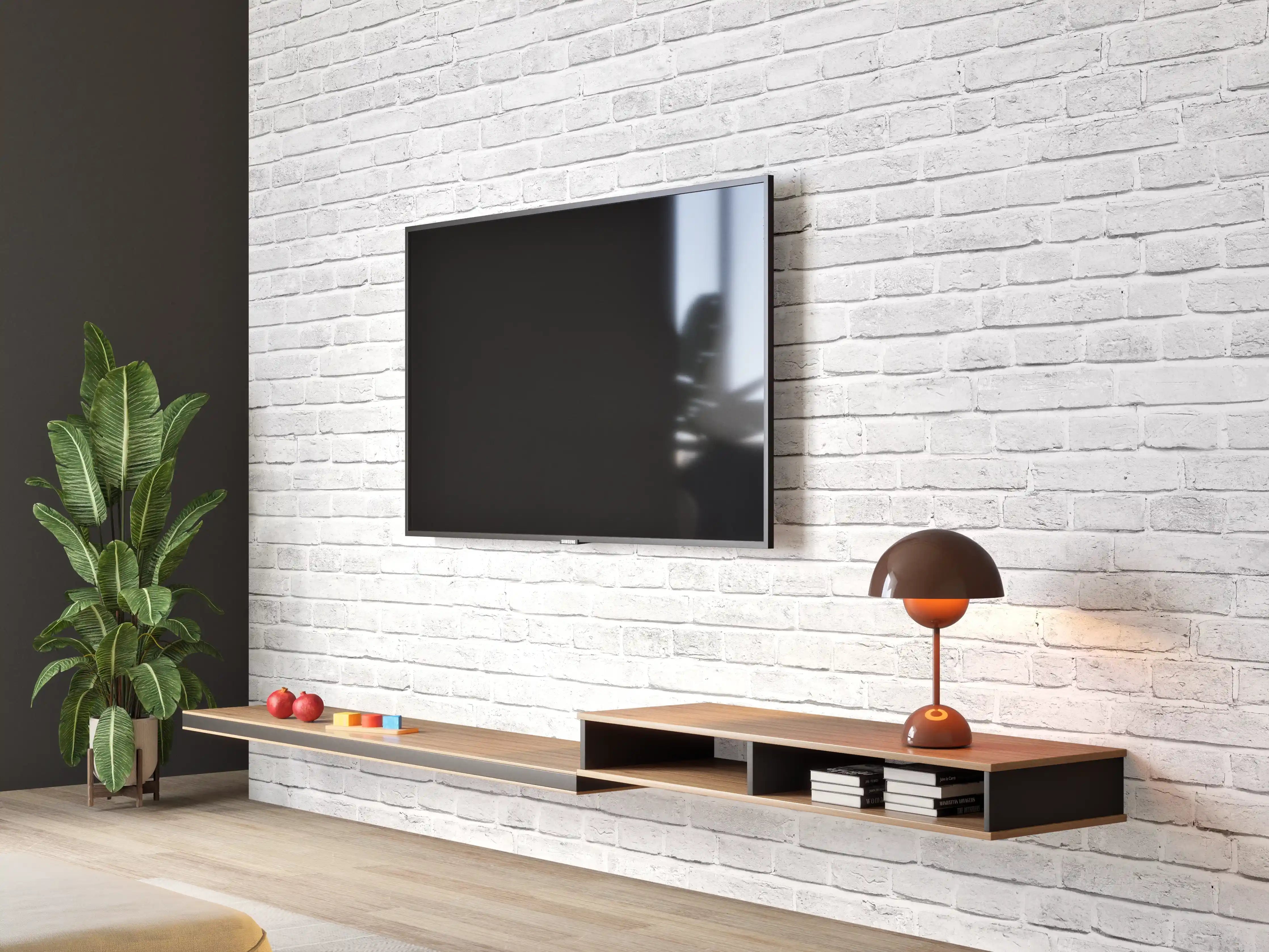 Wandverkleidung Wohnzimmer - Alte weiße Backsteinmauer