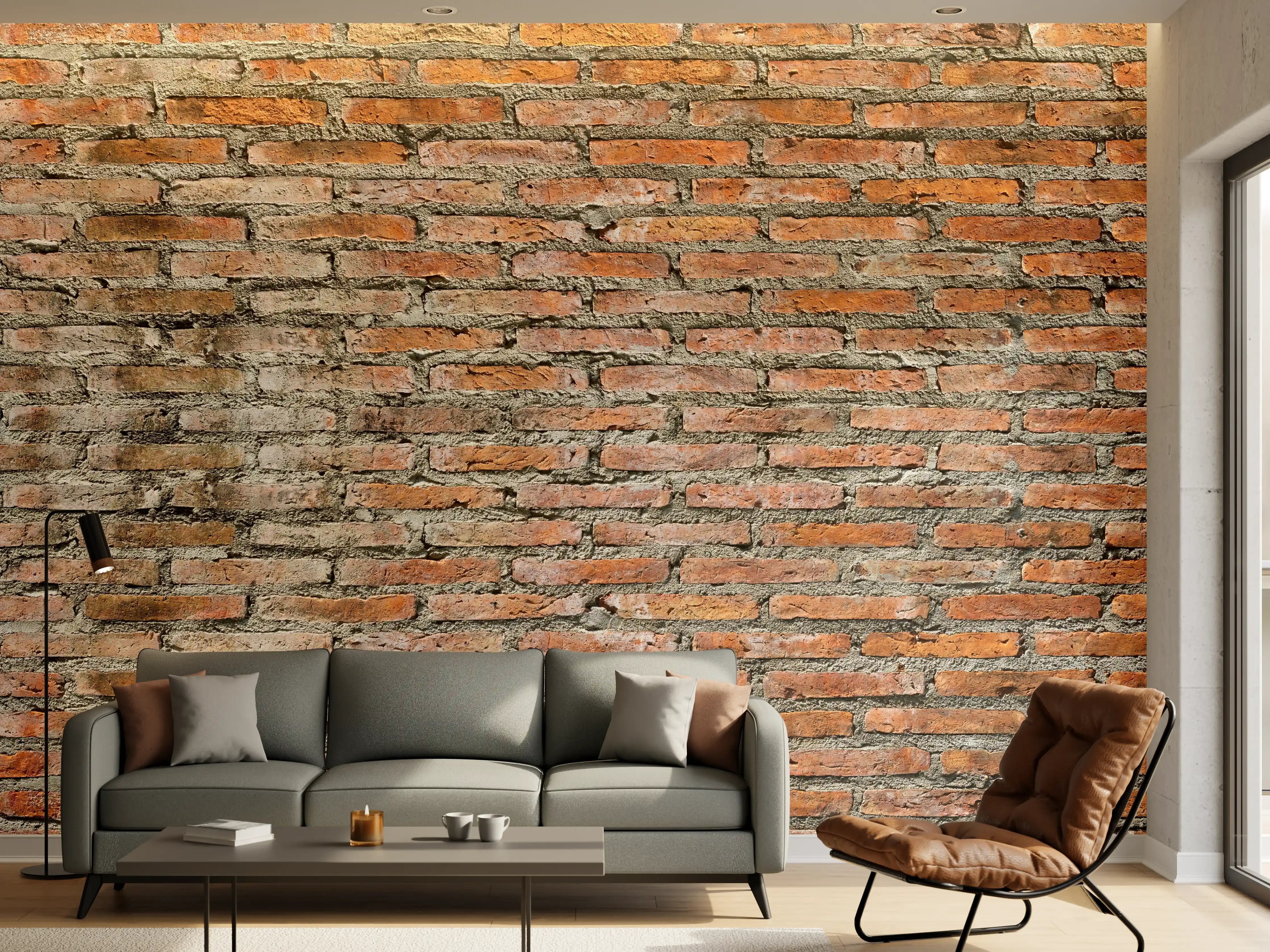 Wandverkleidung Wohnzimmer - Alter Backstein - Textur