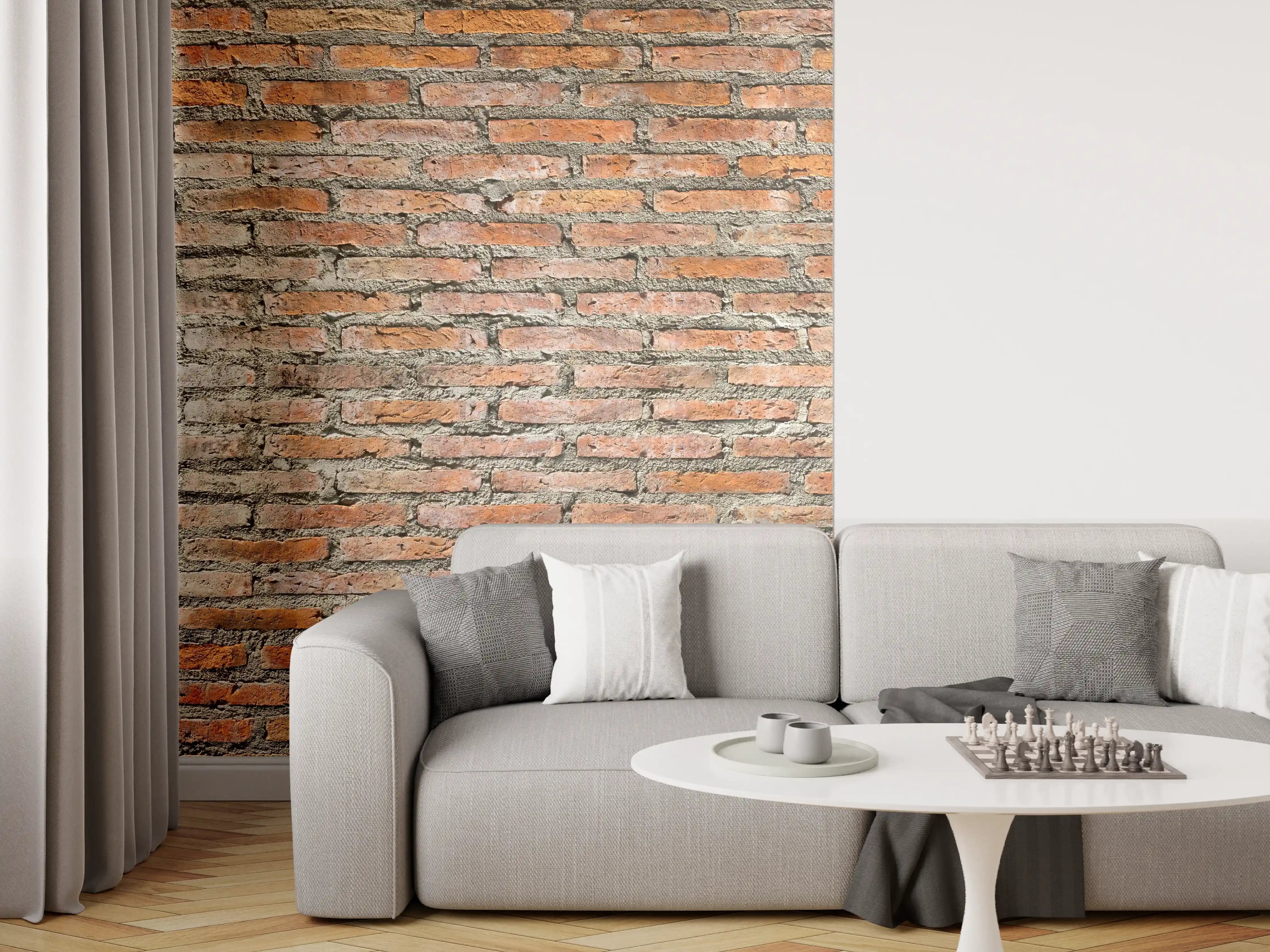 Wandverkleidung Wohnzimmer - Alter Backstein - Textur