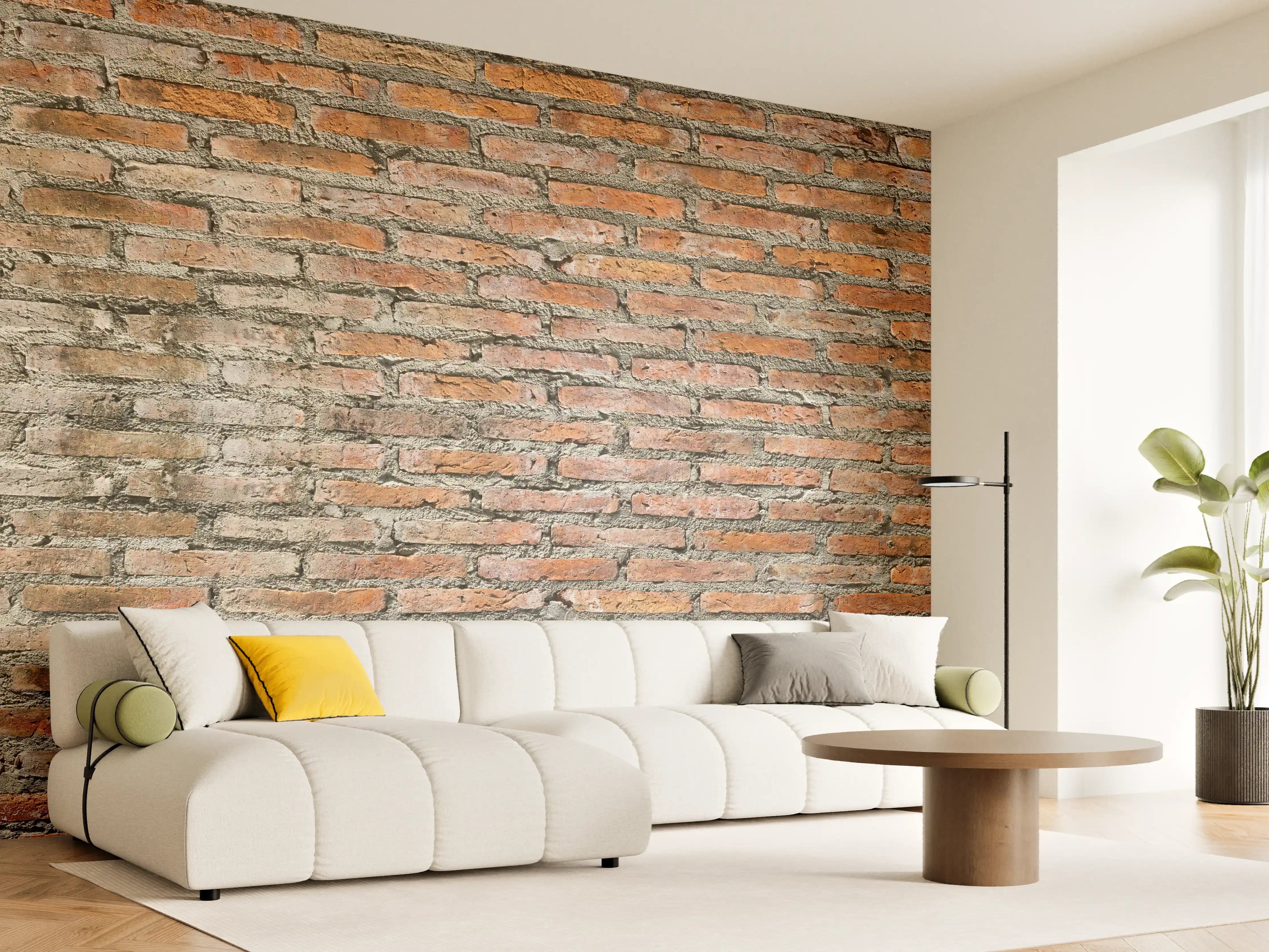 Wandverkleidung Wohnzimmer - Alter Backstein - Textur
