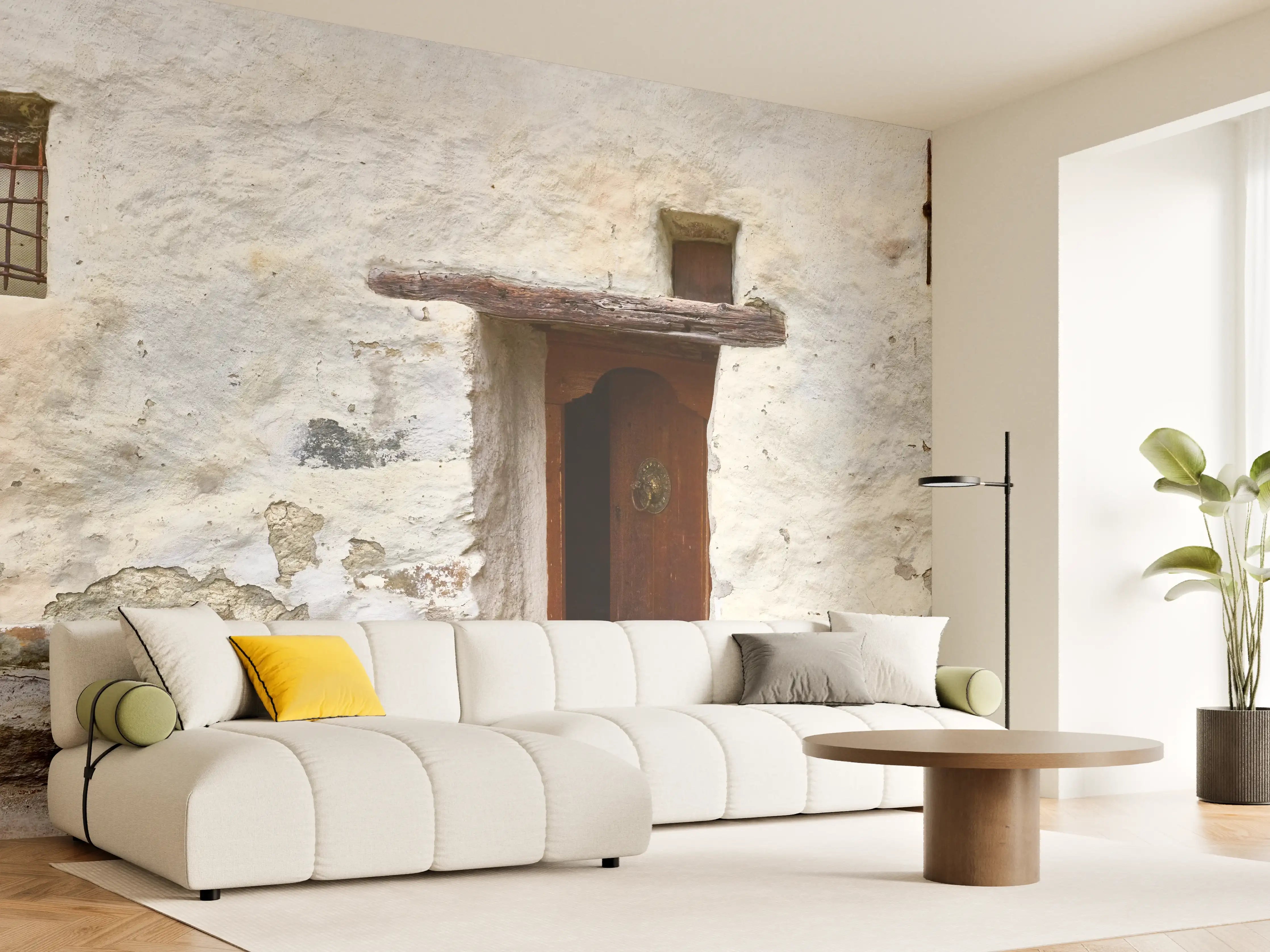 Wandverkleidung Wohnzimmer - Alter Türeingang in Südtirol