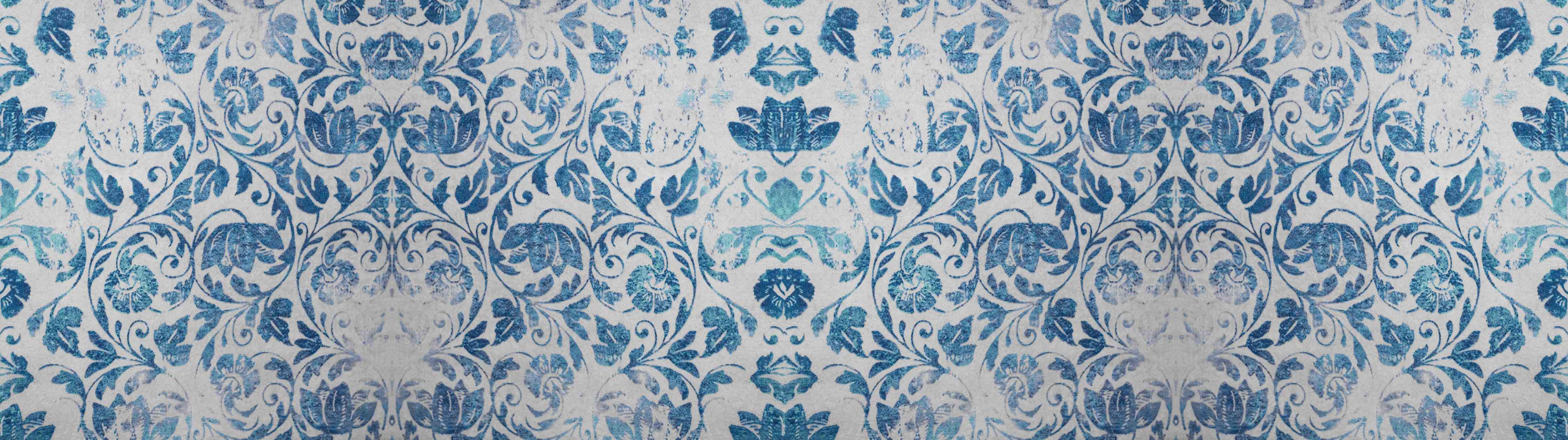 Wandverkleidung Wohnzimmer-Altes Abgenutztes Damast Patchwork Vintage Motiv