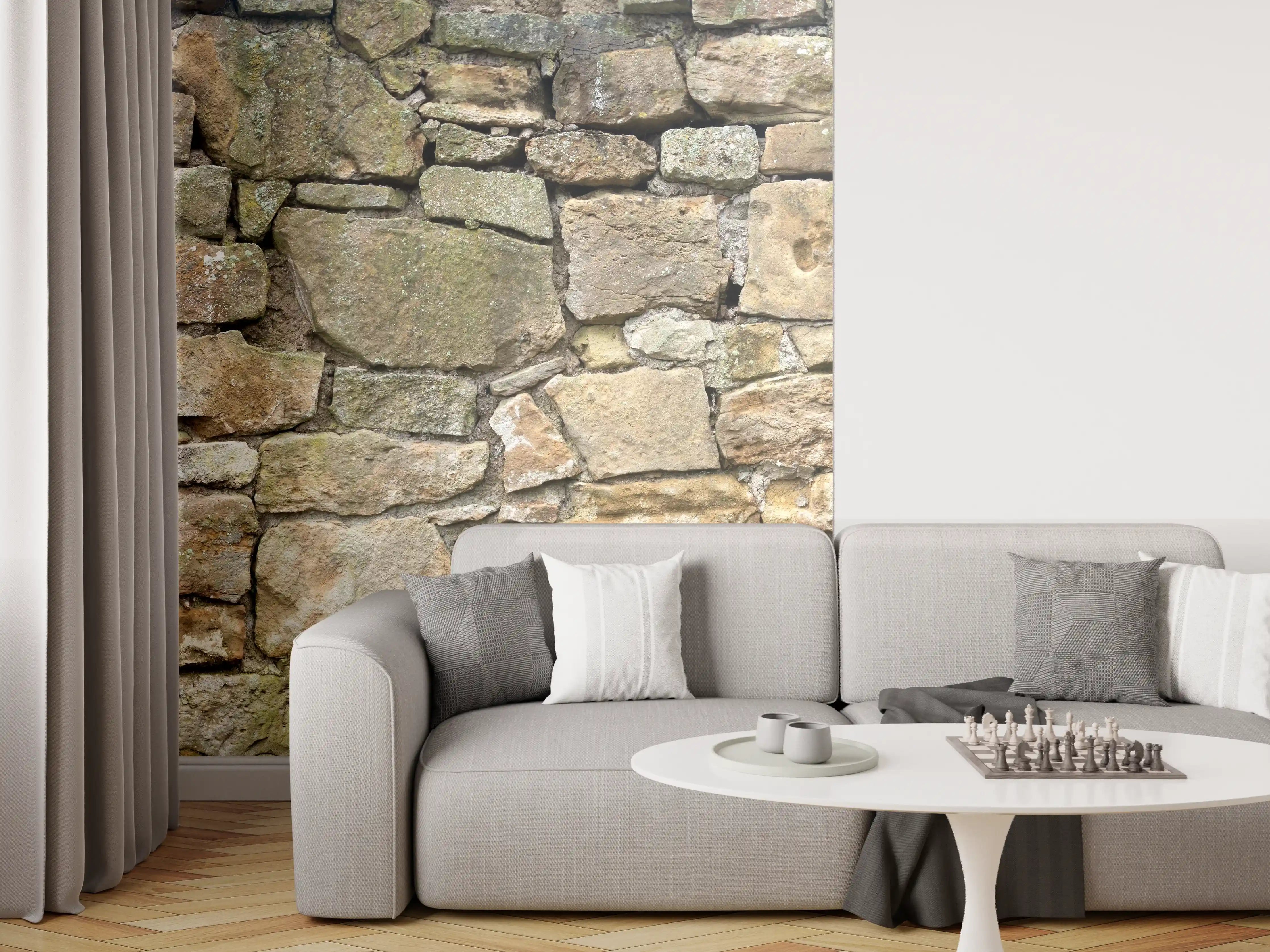 Wandverkleidung Wohnzimmer - Altes Mauerwerk
