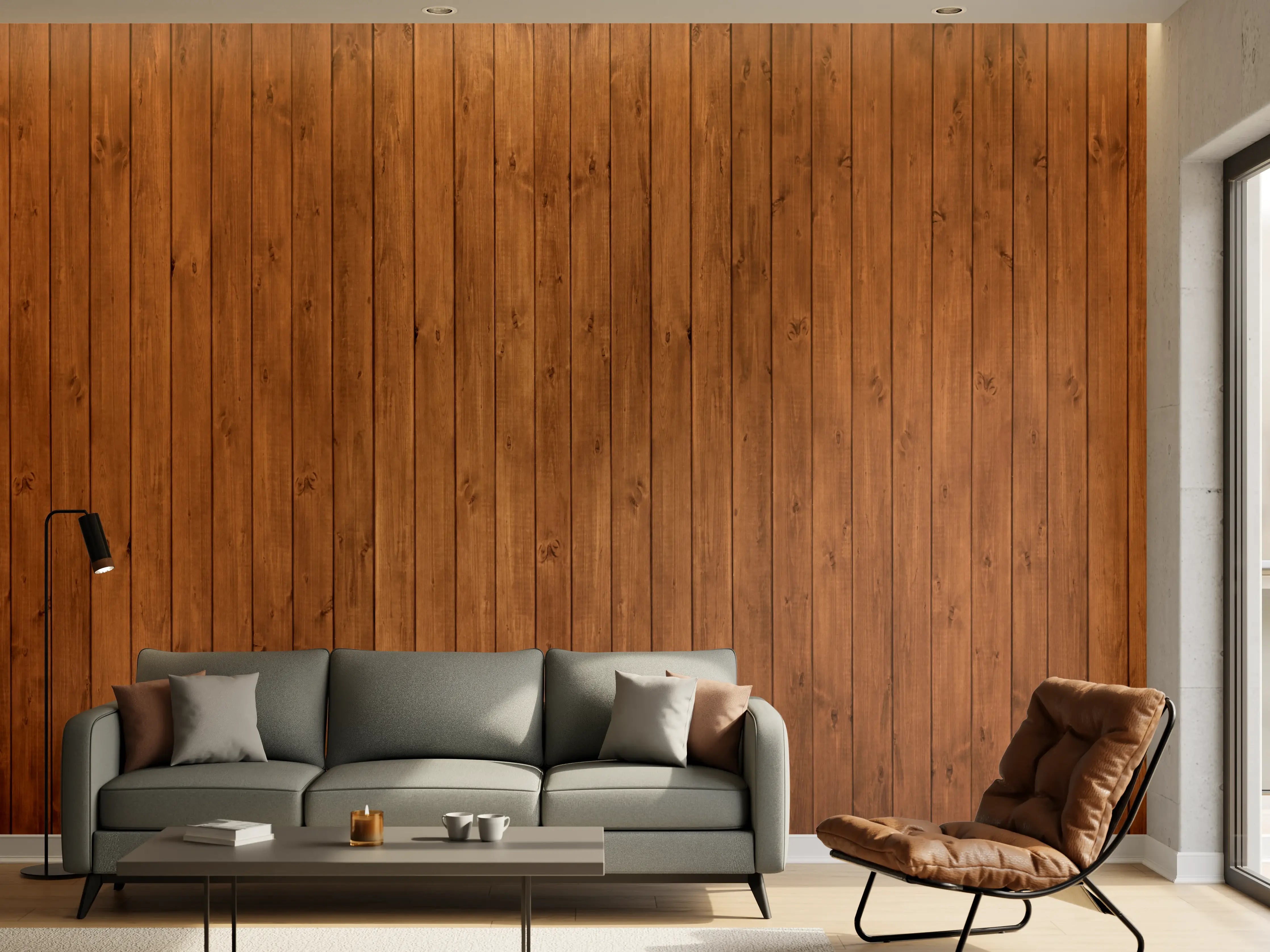 Wandverkleidung Wohnzimmer - Altholz Textur Braun Hintergrund