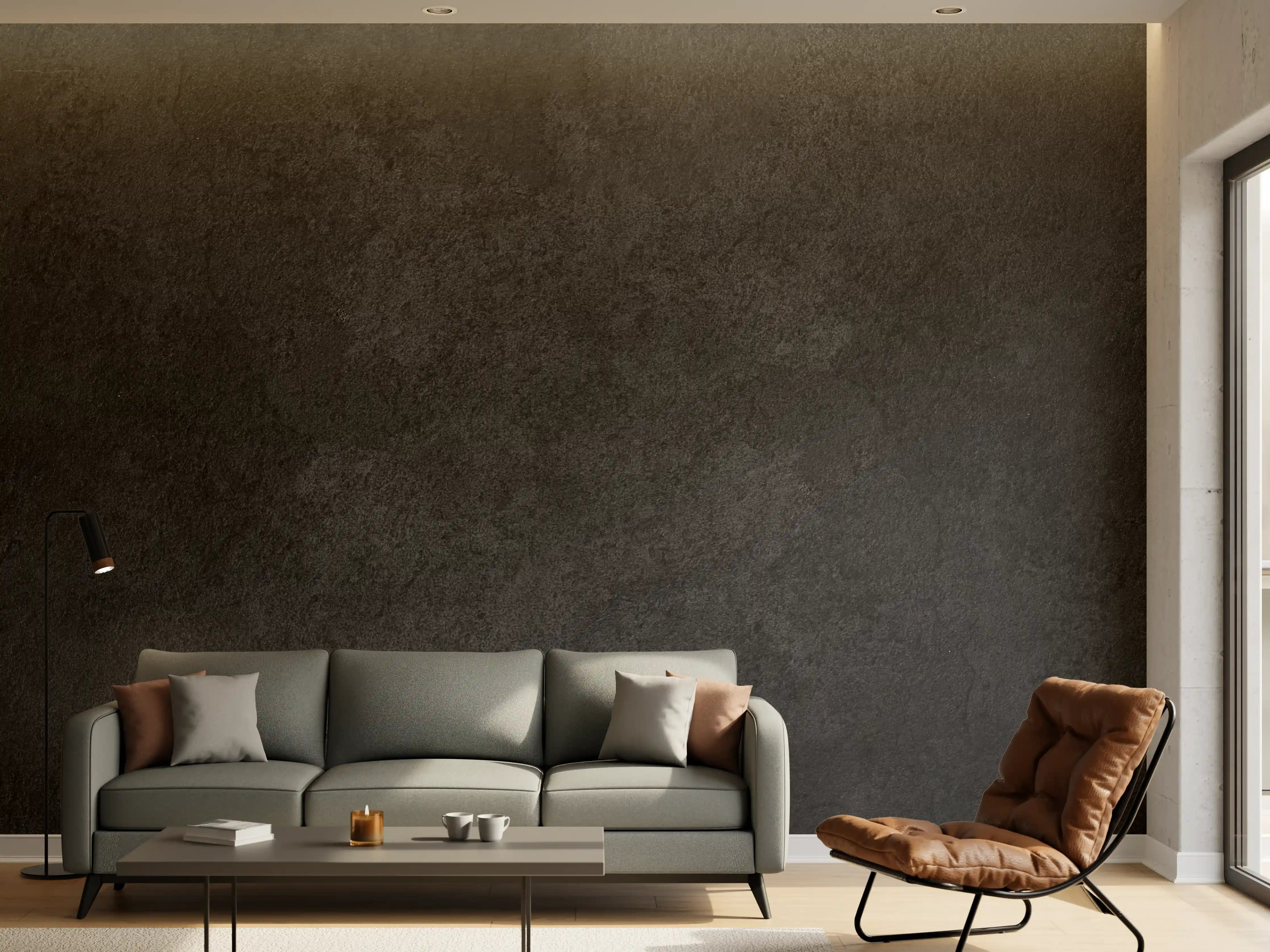 Wandverkleidung Wohnzimmer - Anthrazit Betonstruktur