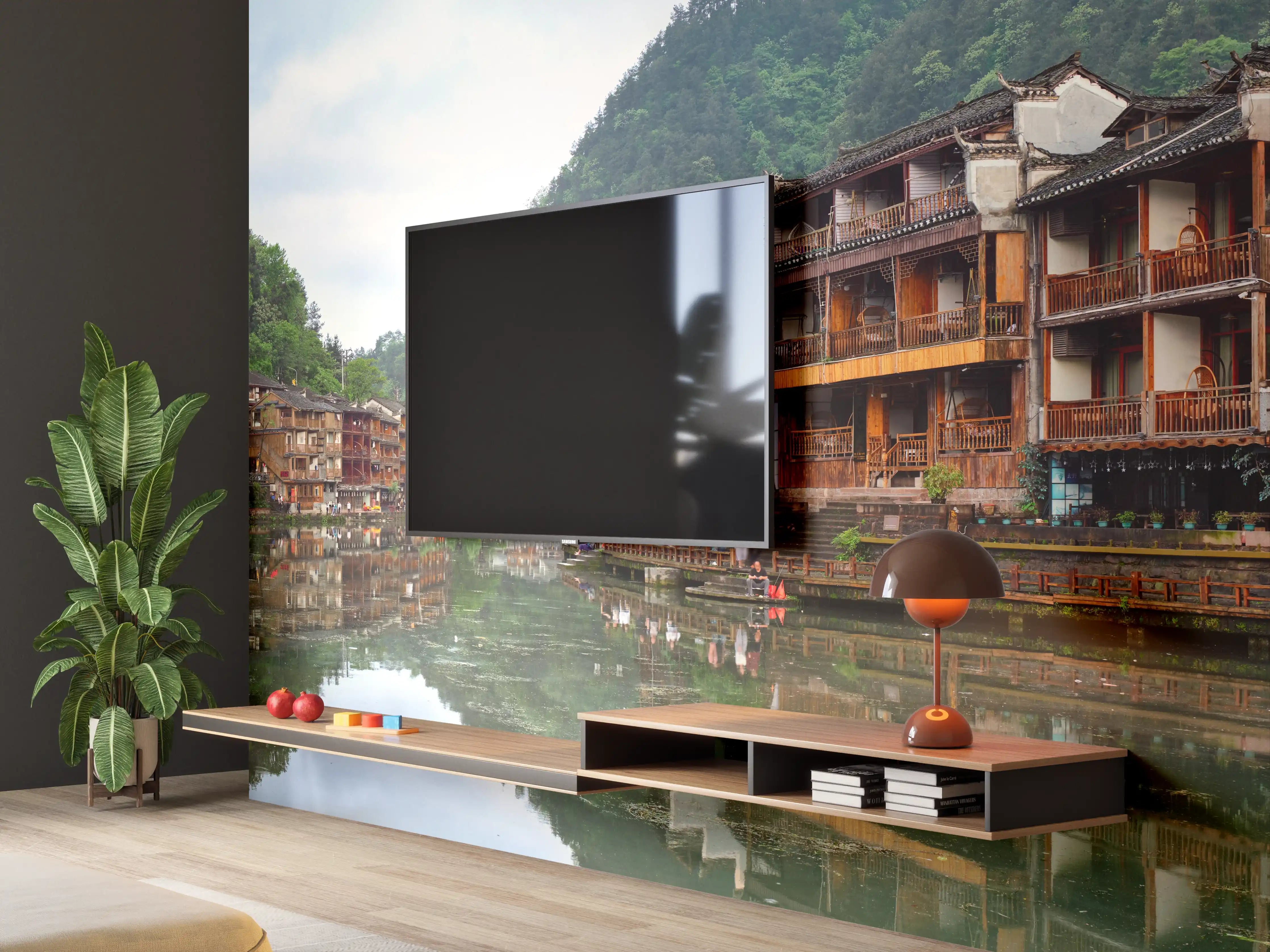 Wandverkleidung Wohnzimmer - Antike Stadt Feng Huang