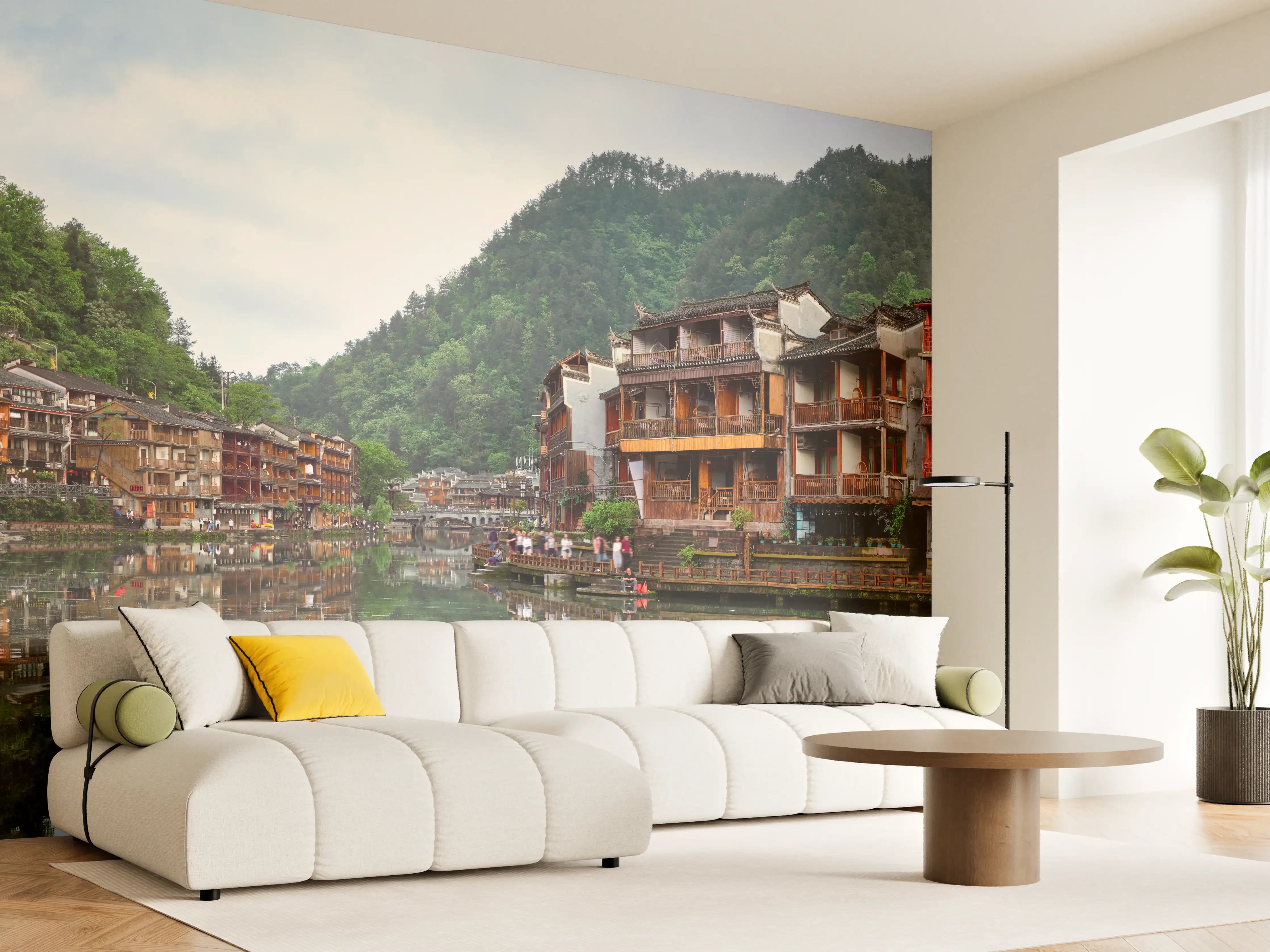 Wandverkleidung Wohnzimmer - Antike Stadt Feng Huang