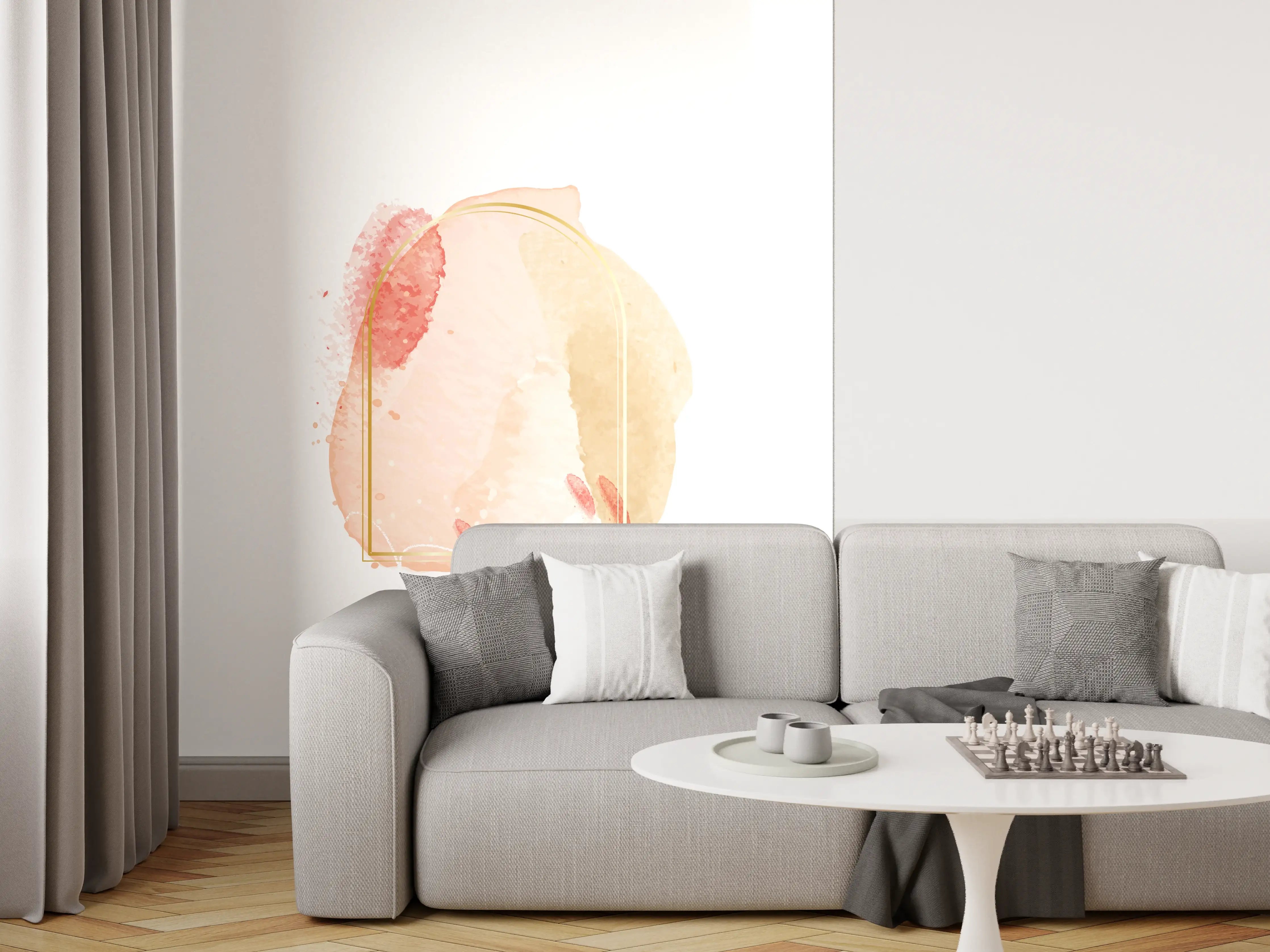 Wandverkleidung Wohnzimmer - Aquarell Flecken Pastell Set