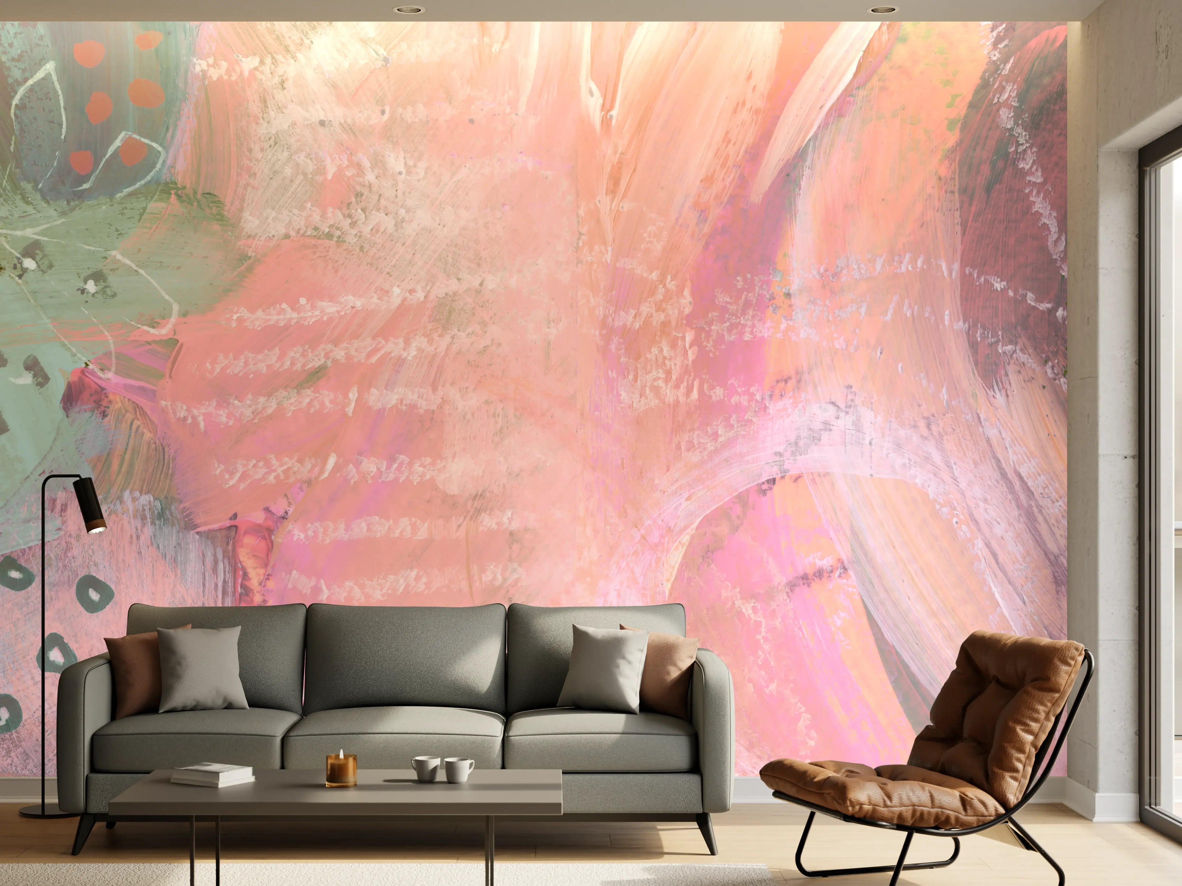 Wandverkleidung Wohnzimmer - Aquarell Kunst - Fleck Malerei