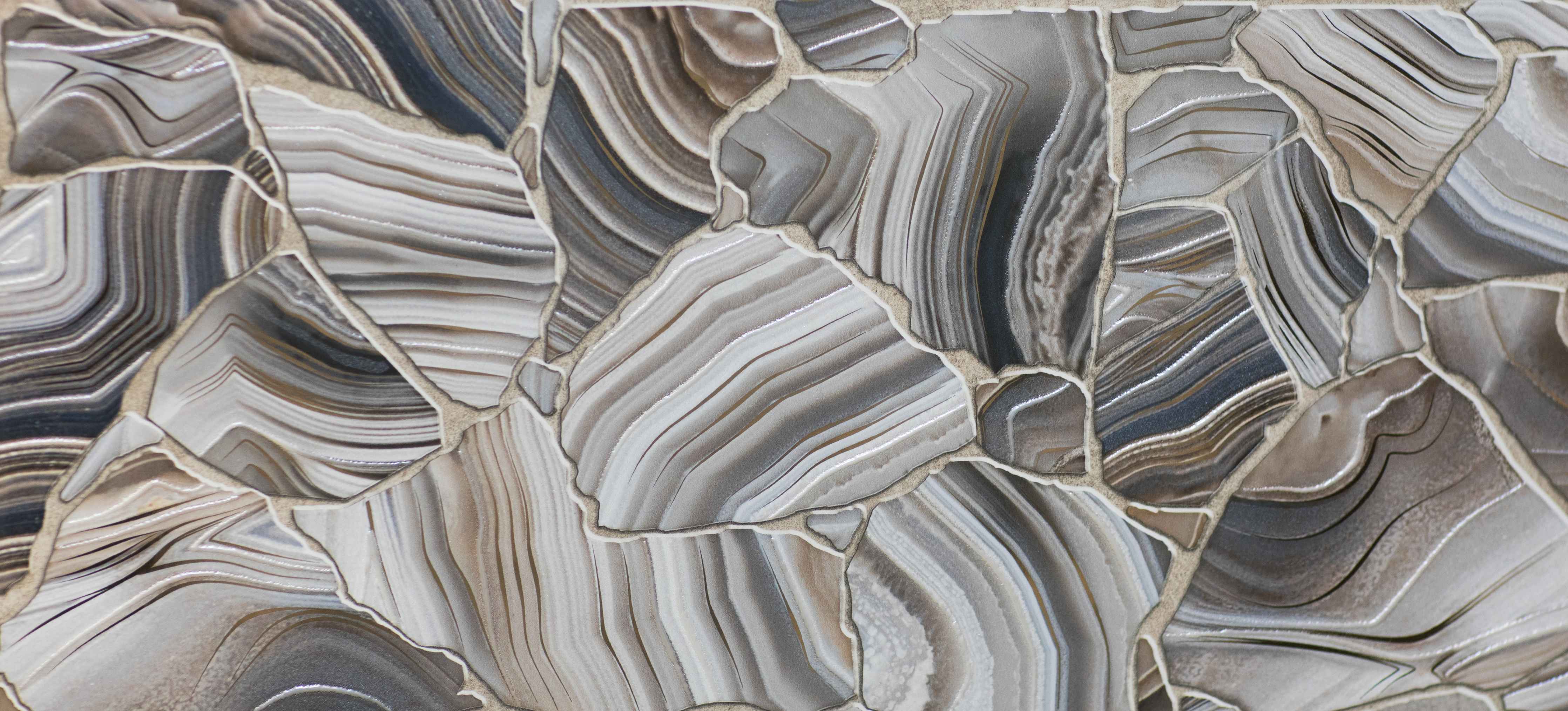 Wandverkleidung Wohnzimmer-Ästhetische Naturstein-Marmor-Collage