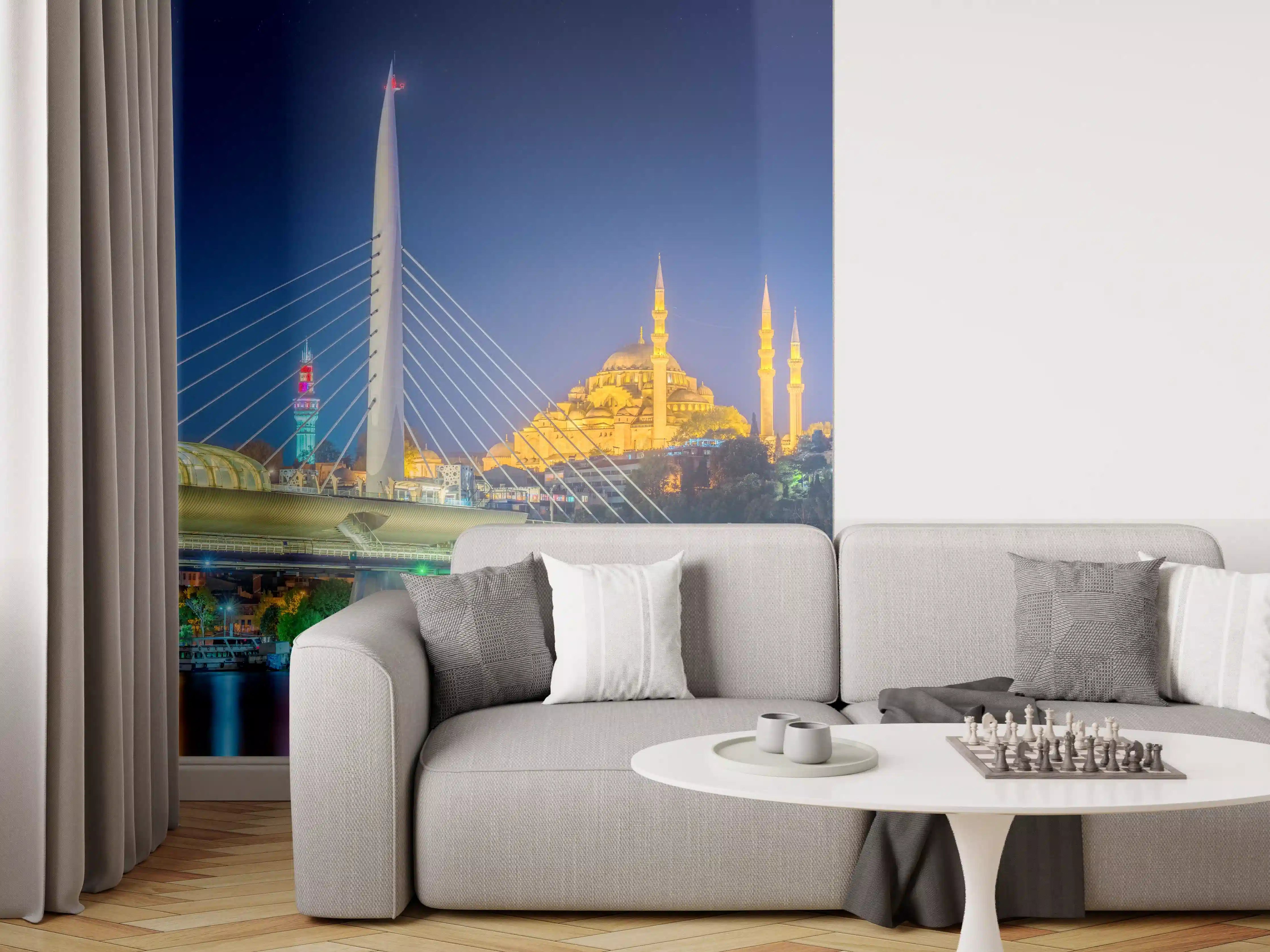 Wandverkleidung Wohnzimmer - Atatürk-Brücke bei Nacht - Istanbul