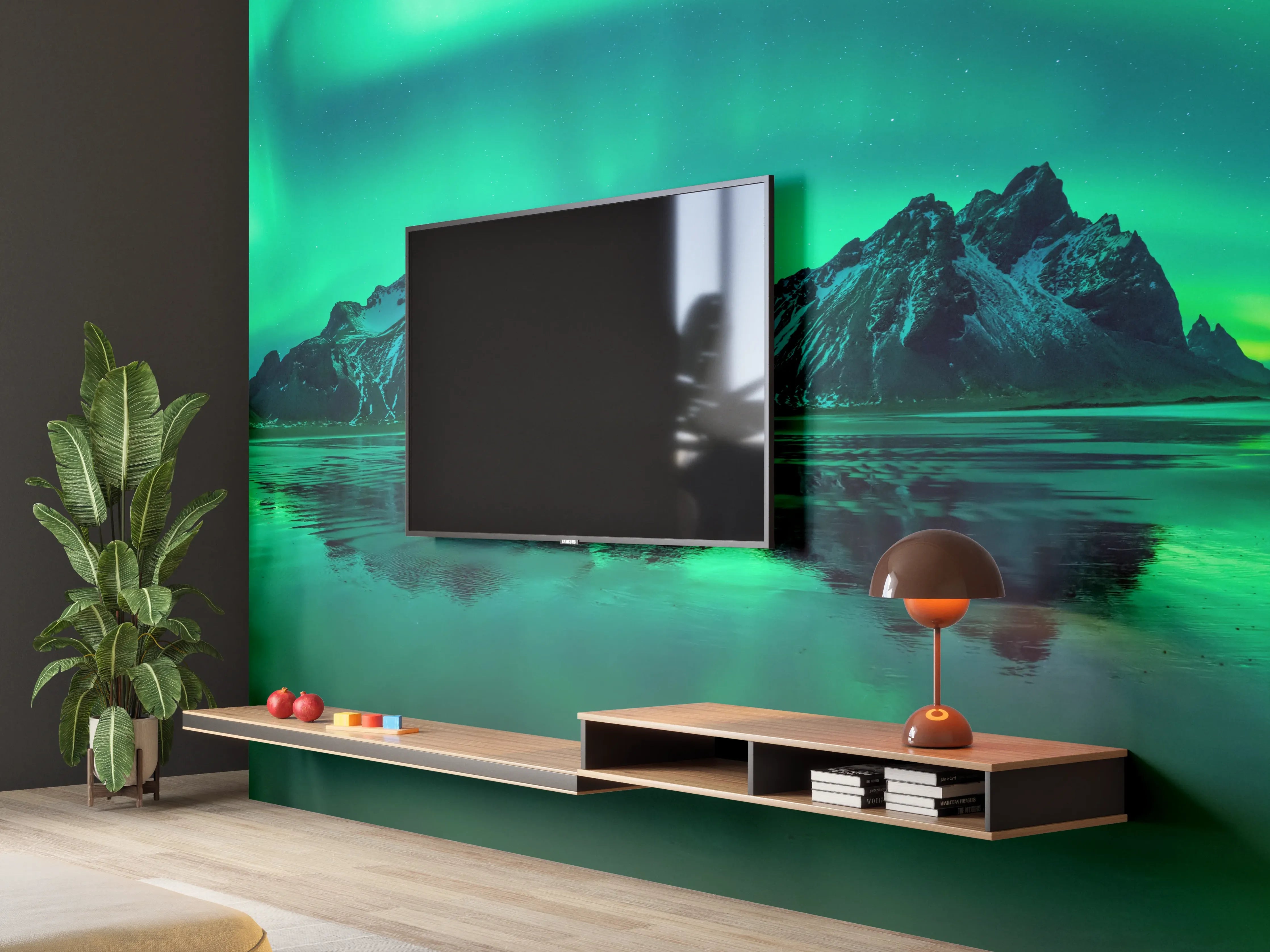 Wandverkleidung Wohnzimmer - Aurora Stokksnes - Island