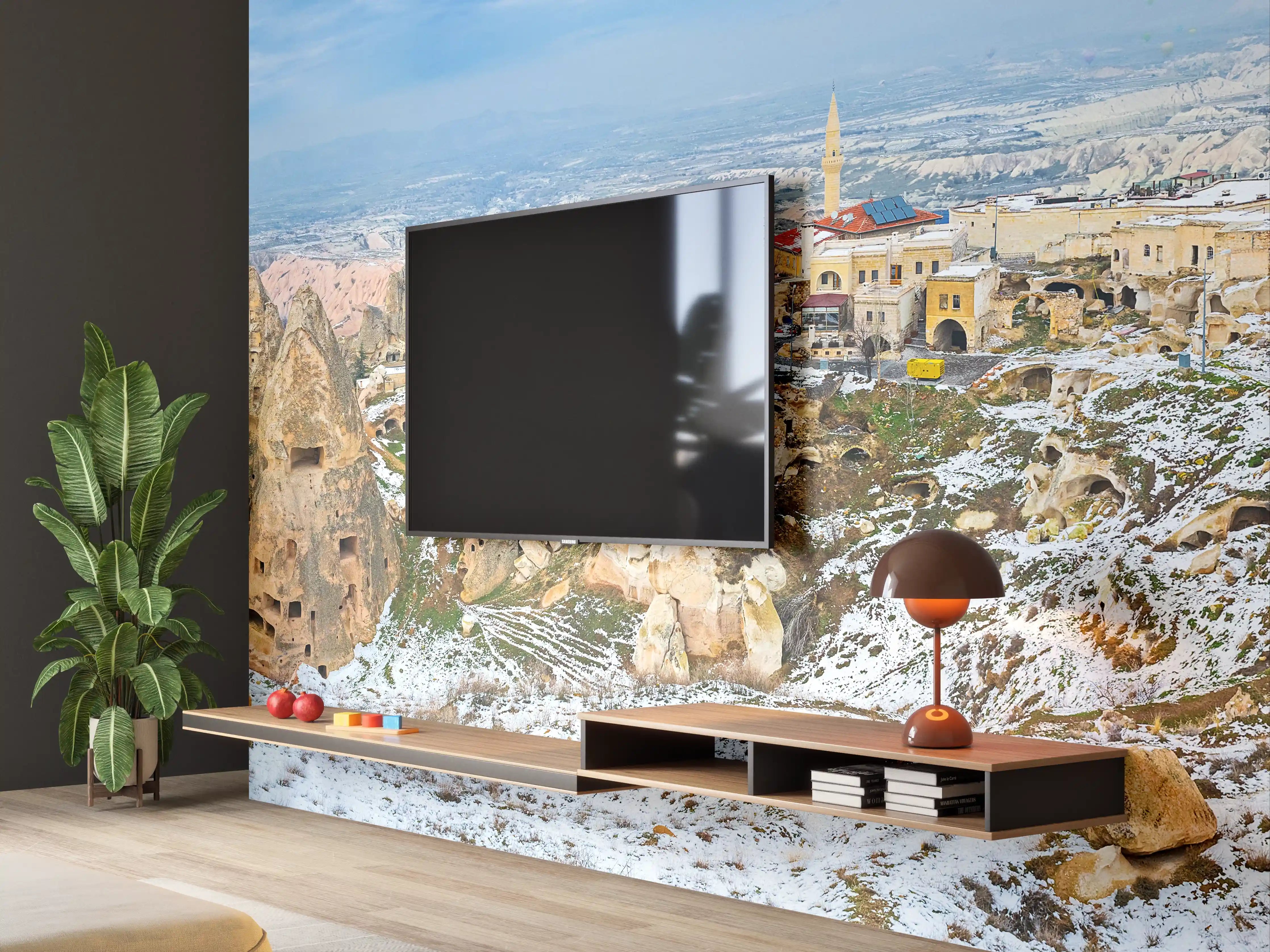 Wandverkleidung Wohnzimmer - Ausblick Kapadokien