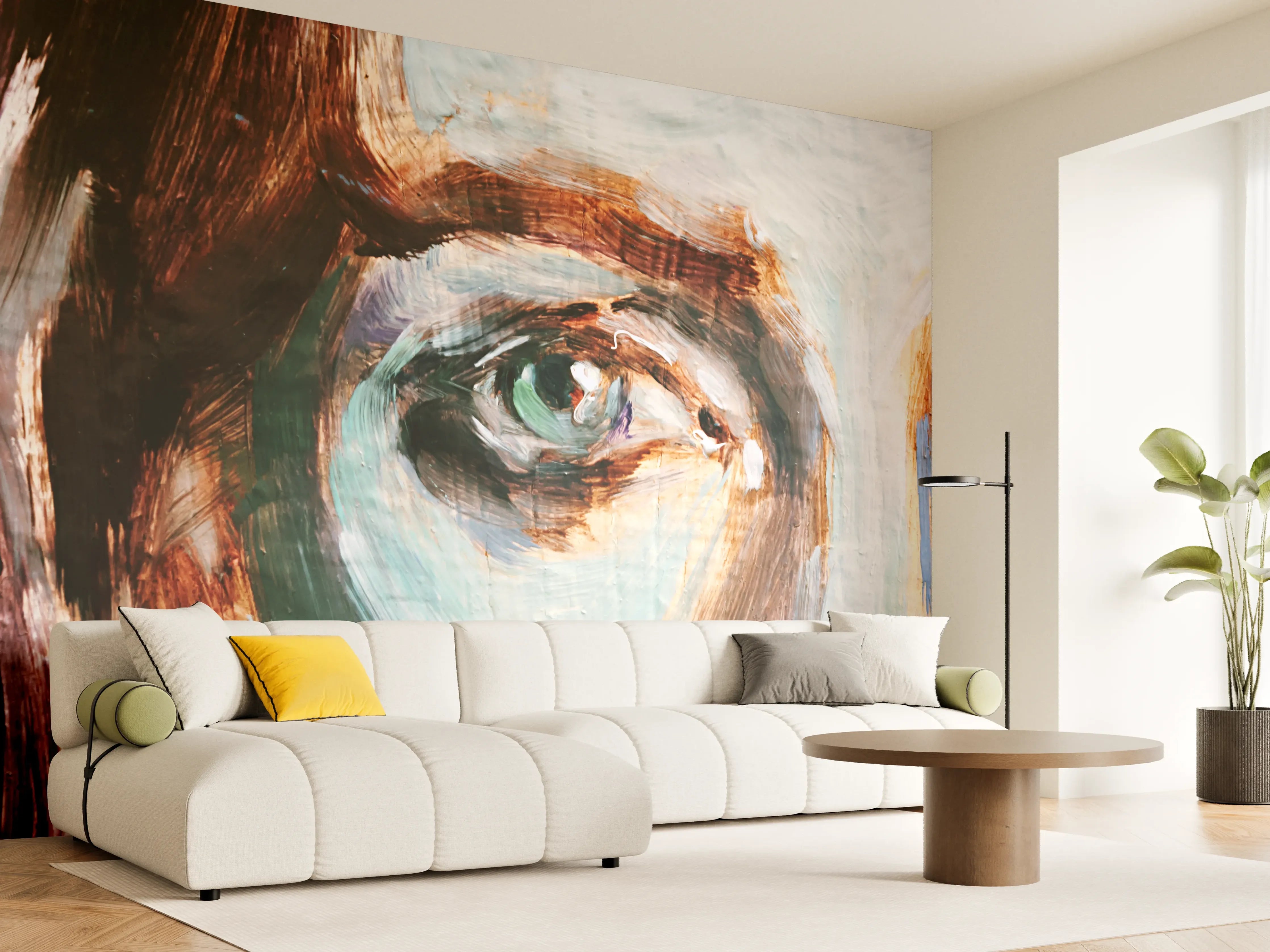 Wandverkleidung Wohnzimmer - Ausdrucksstarkes Porträt mit intensiven Augen