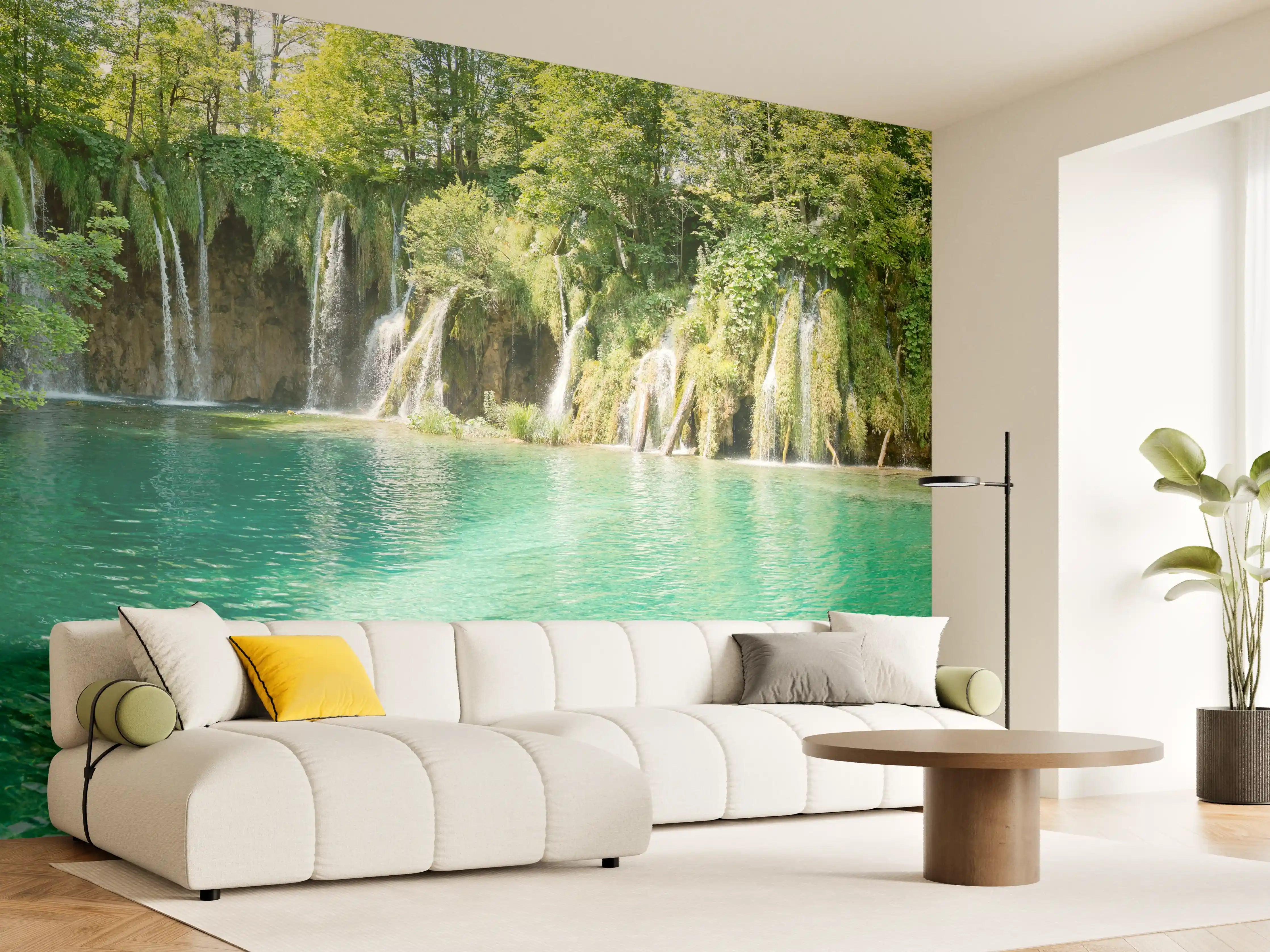 Wandverkleidung Wohnzimmer - Aussicht im Nationalpark Plitvicer Seen - Kroatien