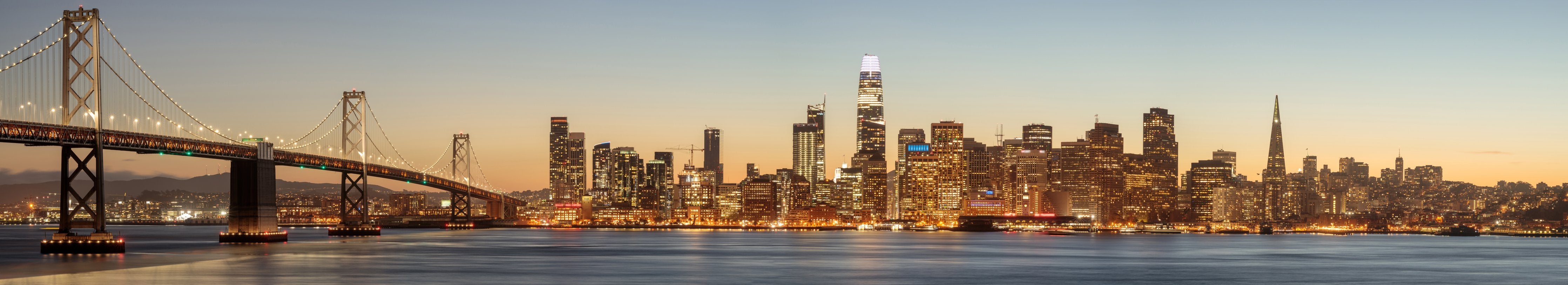 Wandverkleidung Wohnzimmer-Bay Bridge und die Skyline von San Francisco