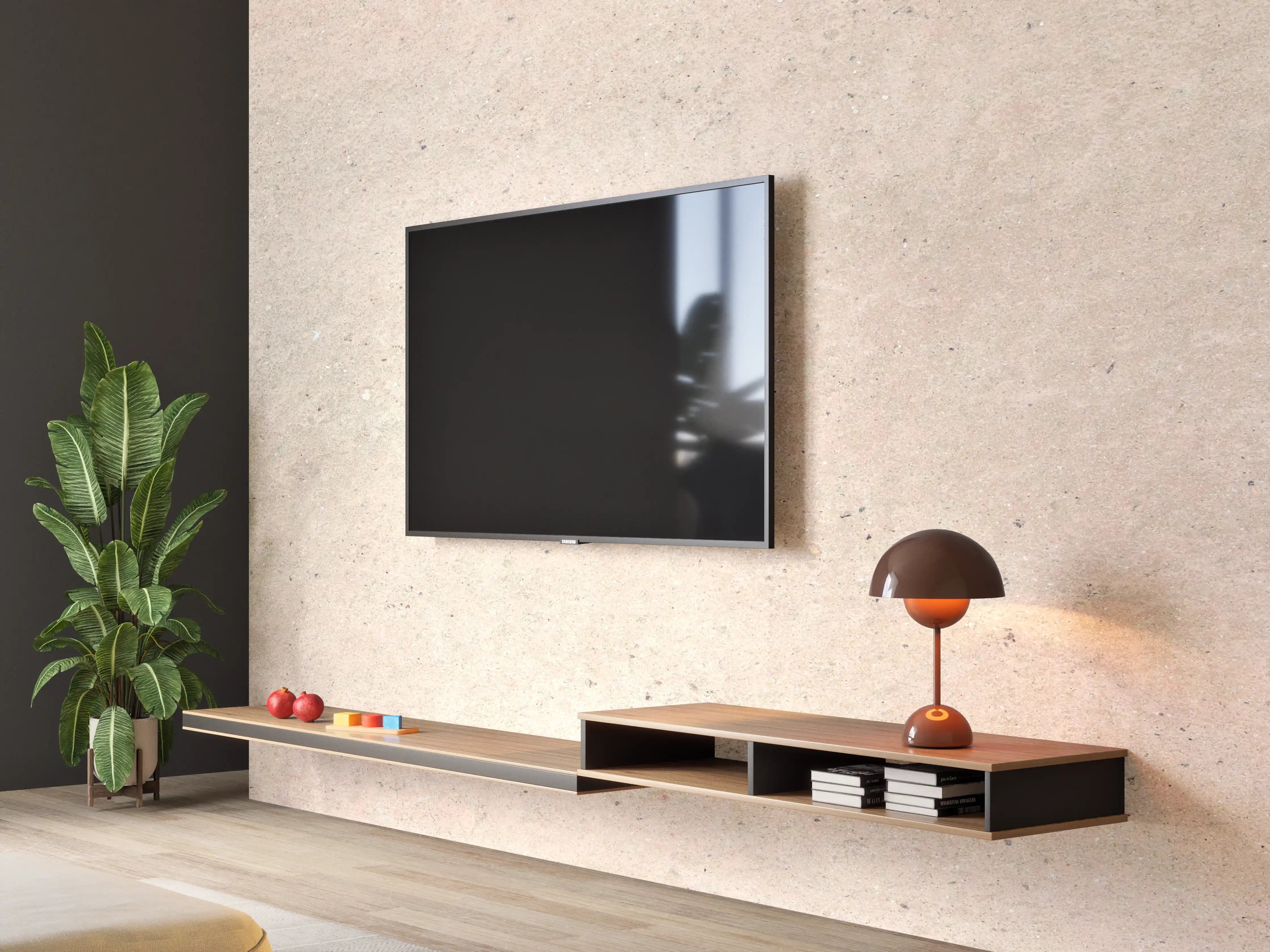 Wandverkleidung Wohnzimmer - Beige Betonhintergrund