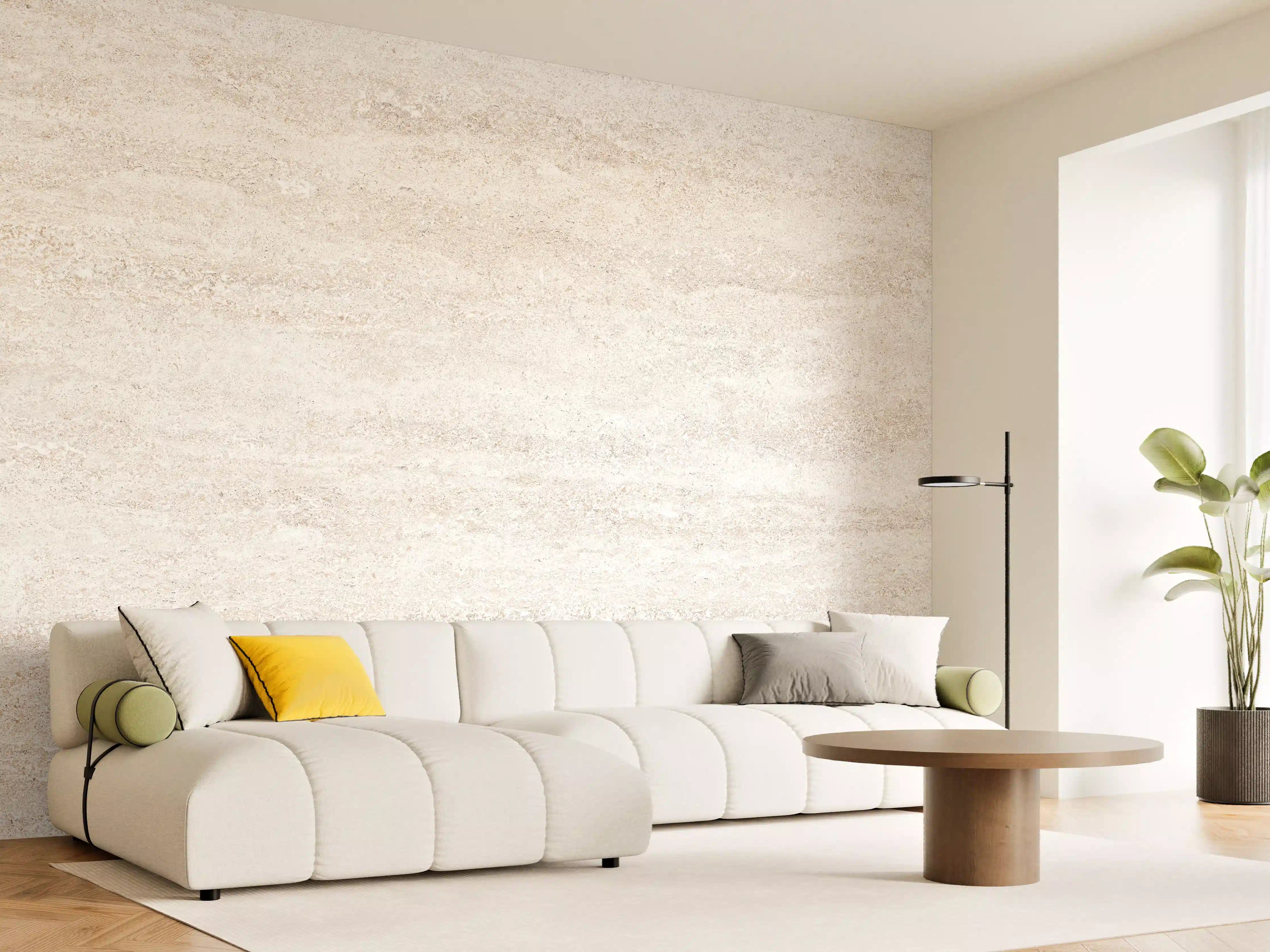 Wandverkleidung Wohnzimmer - Beige Marmor Textur