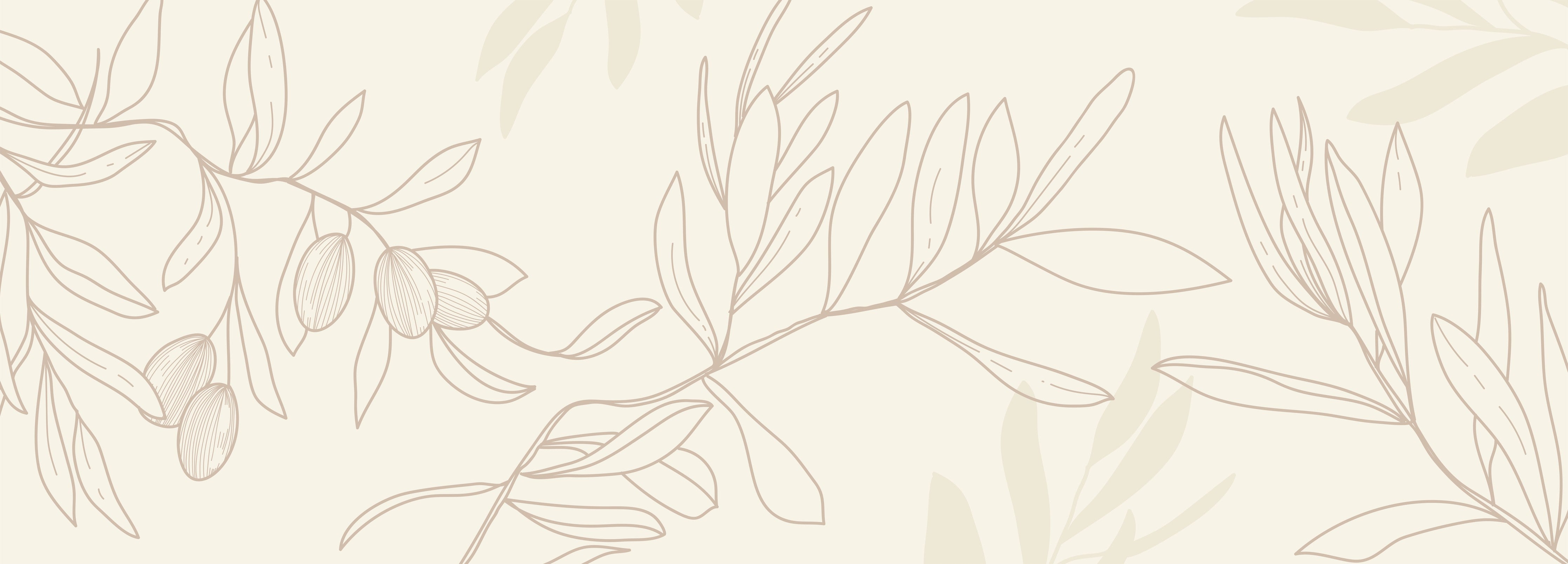 Wandverkleidung Wohnzimmer-Beige Pflanzenlinien Muster