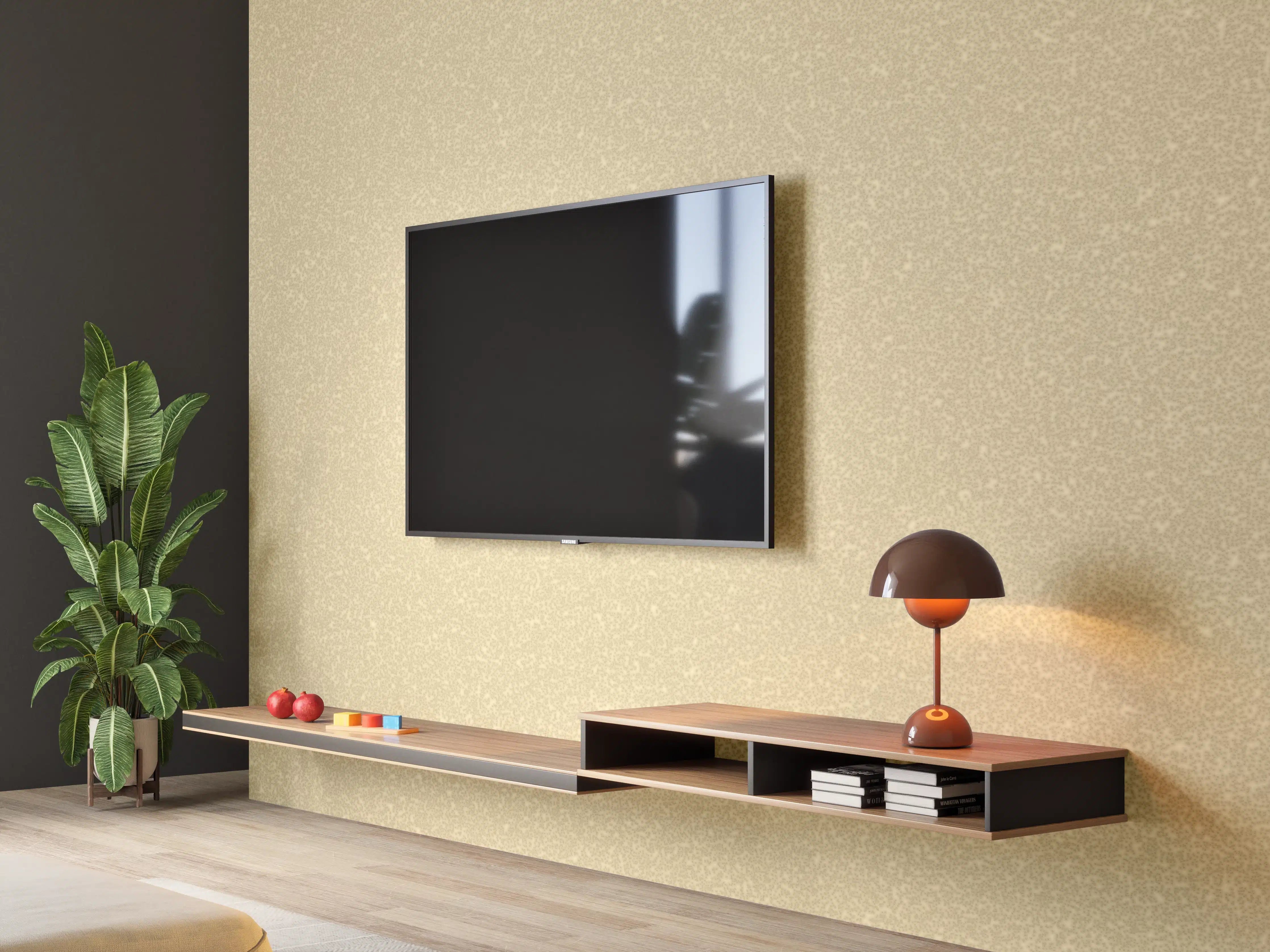 Wandverkleidung Wohnzimmer - Beige Sandstein-Textur