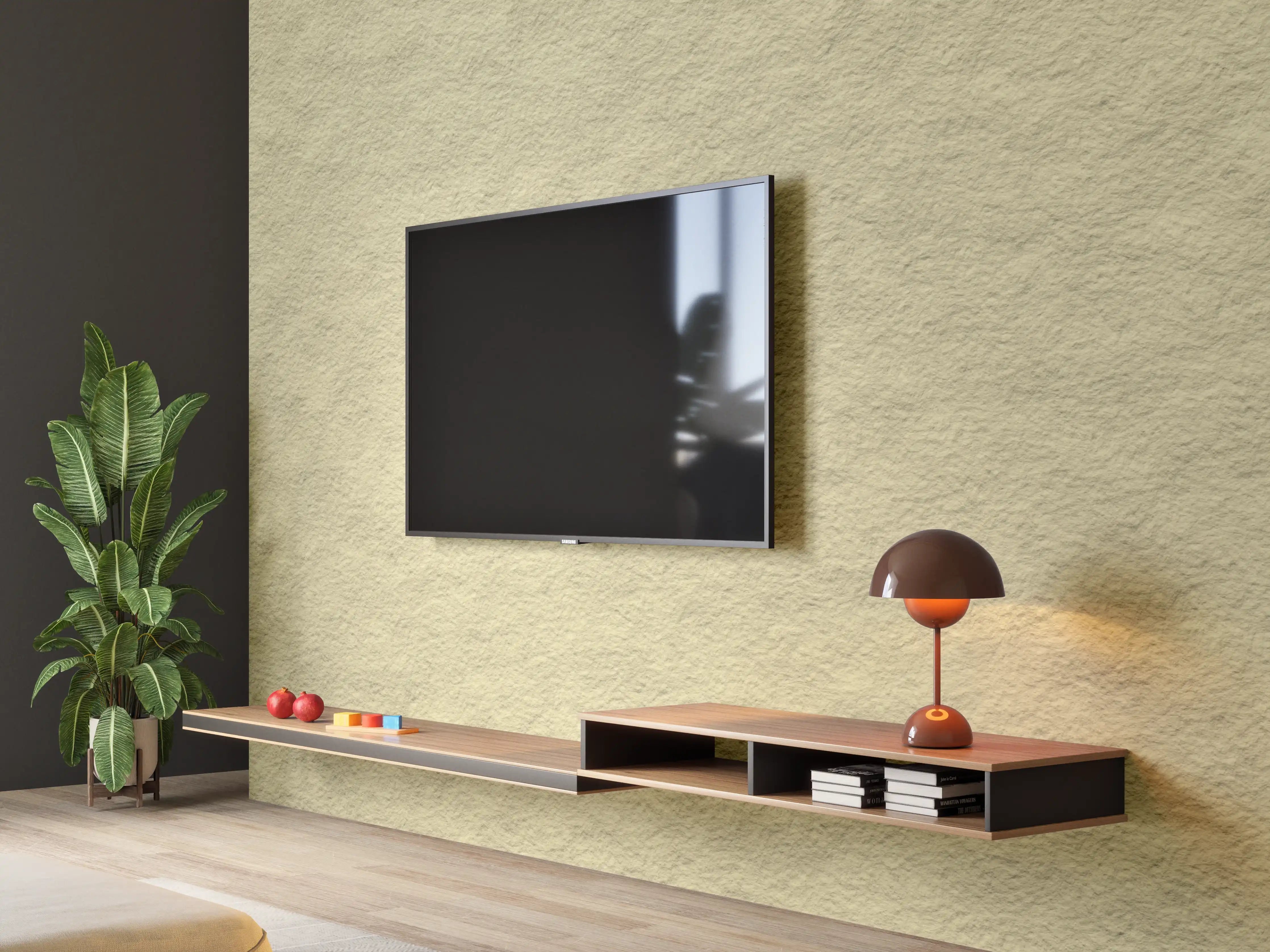 Wandverkleidung Wohnzimmer - Beige Struktur mit Textur