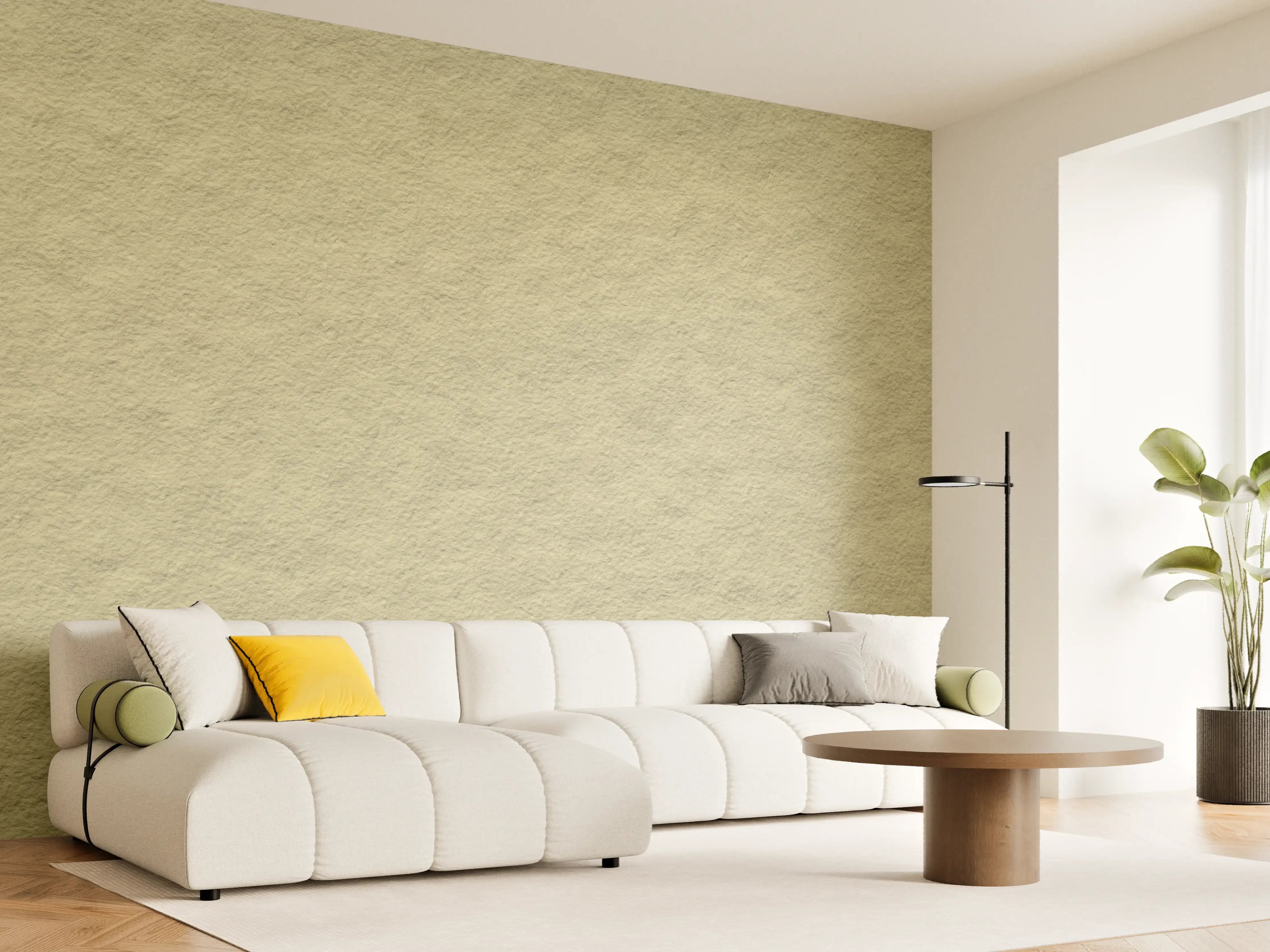 Wandverkleidung Wohnzimmer - Beige Struktur mit Textur