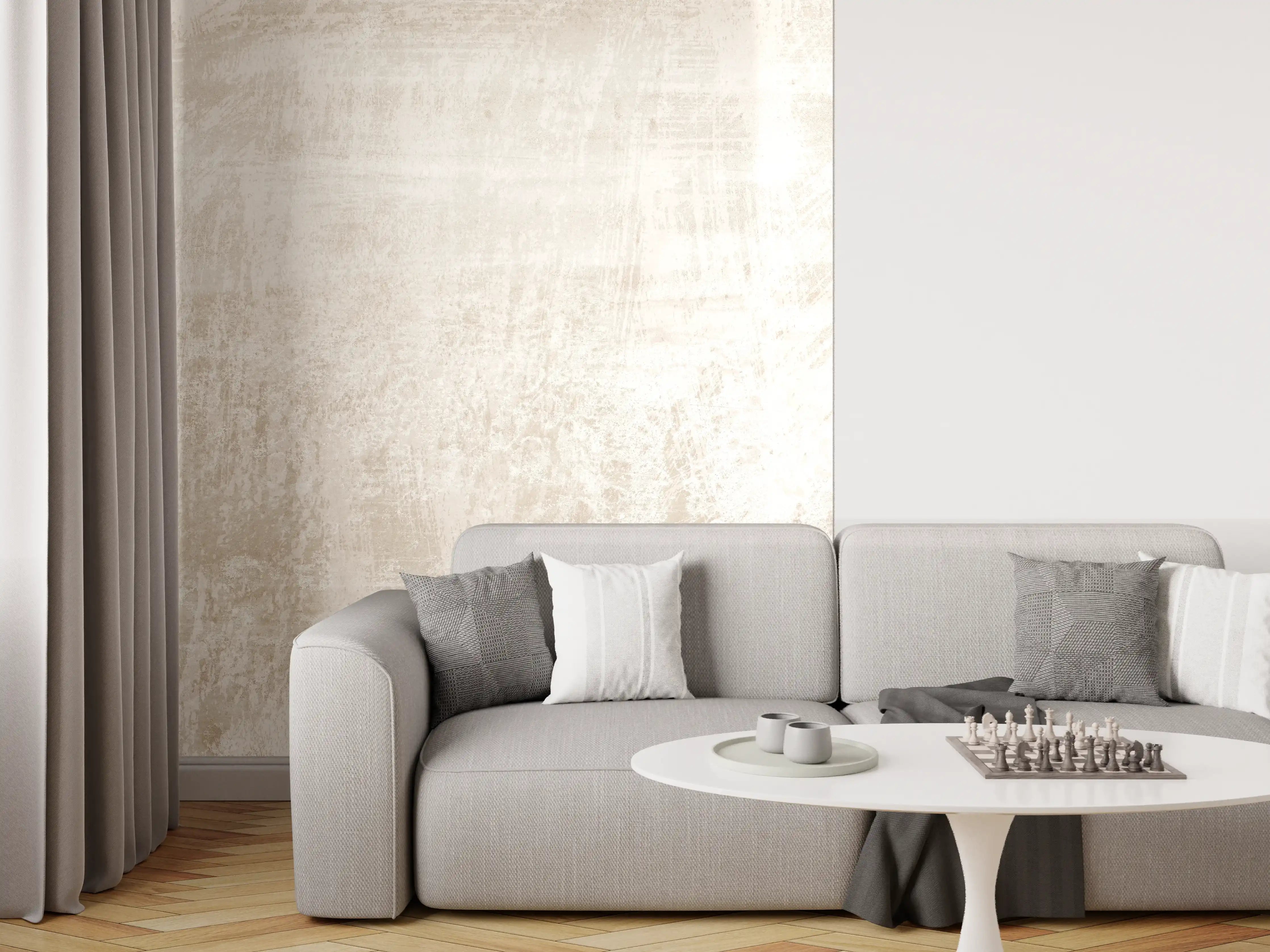 Wandverkleidung Wohnzimmer - Beigefarbener Hintergrund
