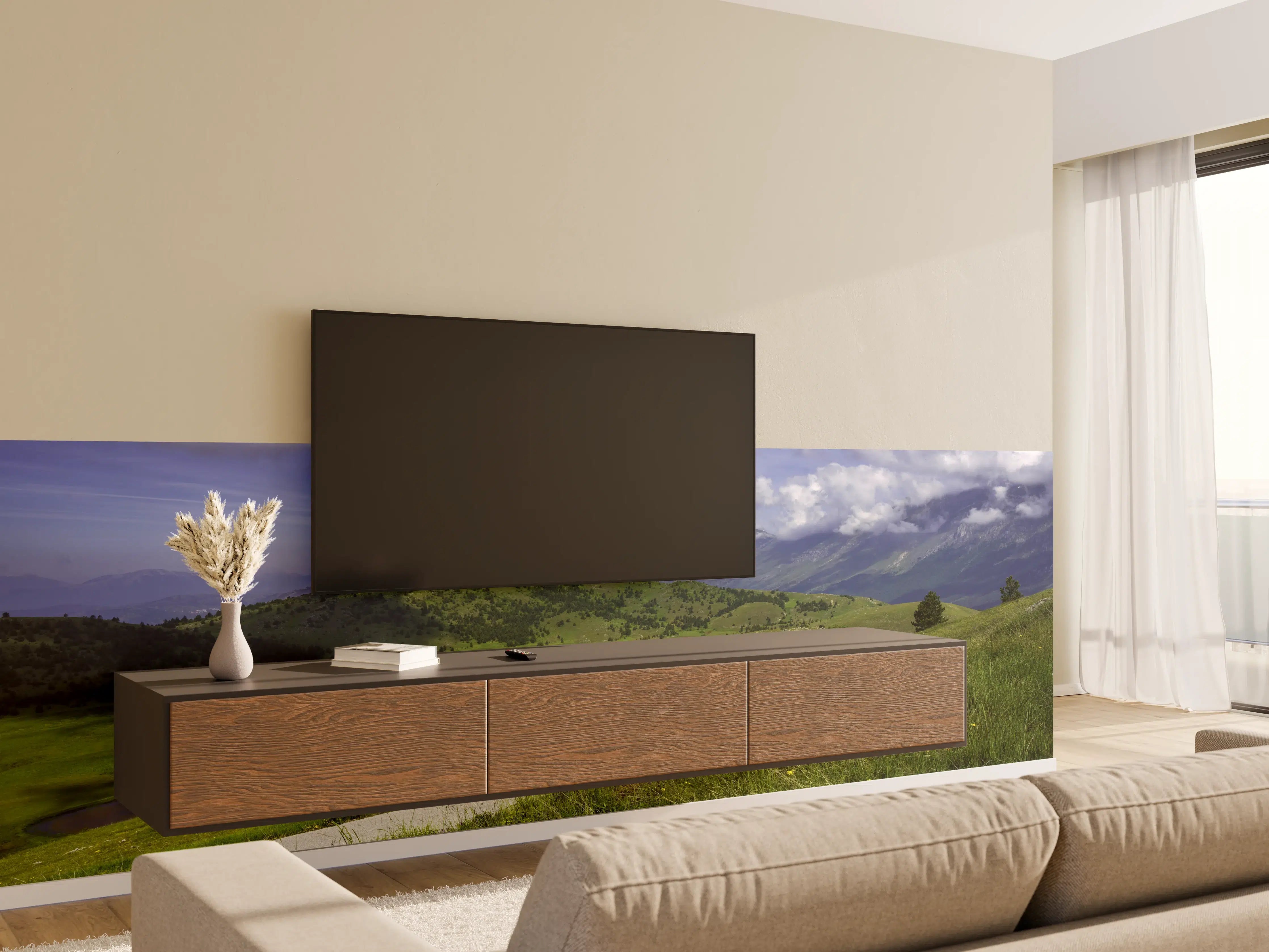 Wandverkleidung Wohnzimmer - Berglandschaft - Berglandschaft - Naturpark Gran Sasso