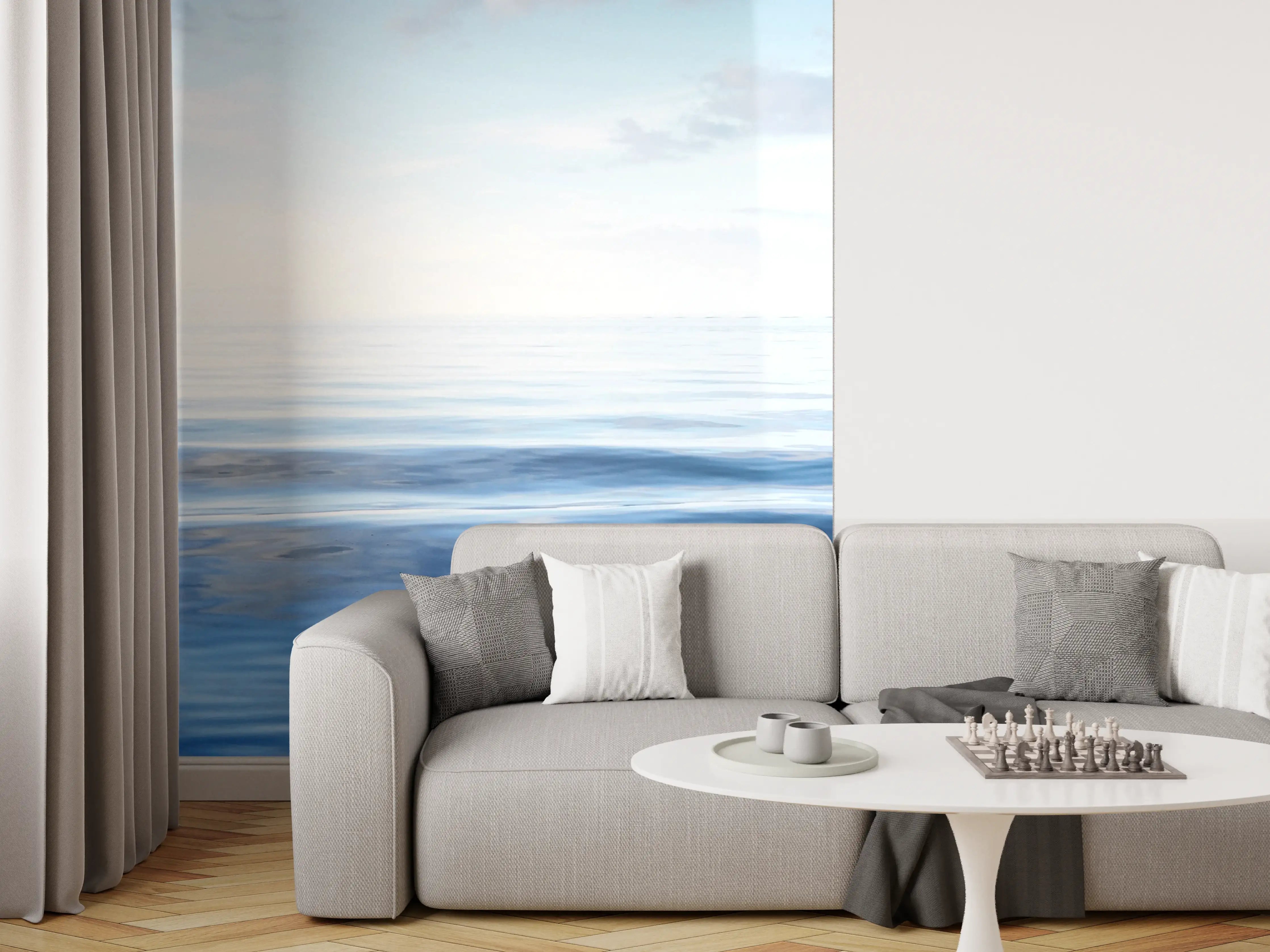 Wandverkleidung Wohnzimmer - Beruhigendes Meeresbild mit sanften Wellen