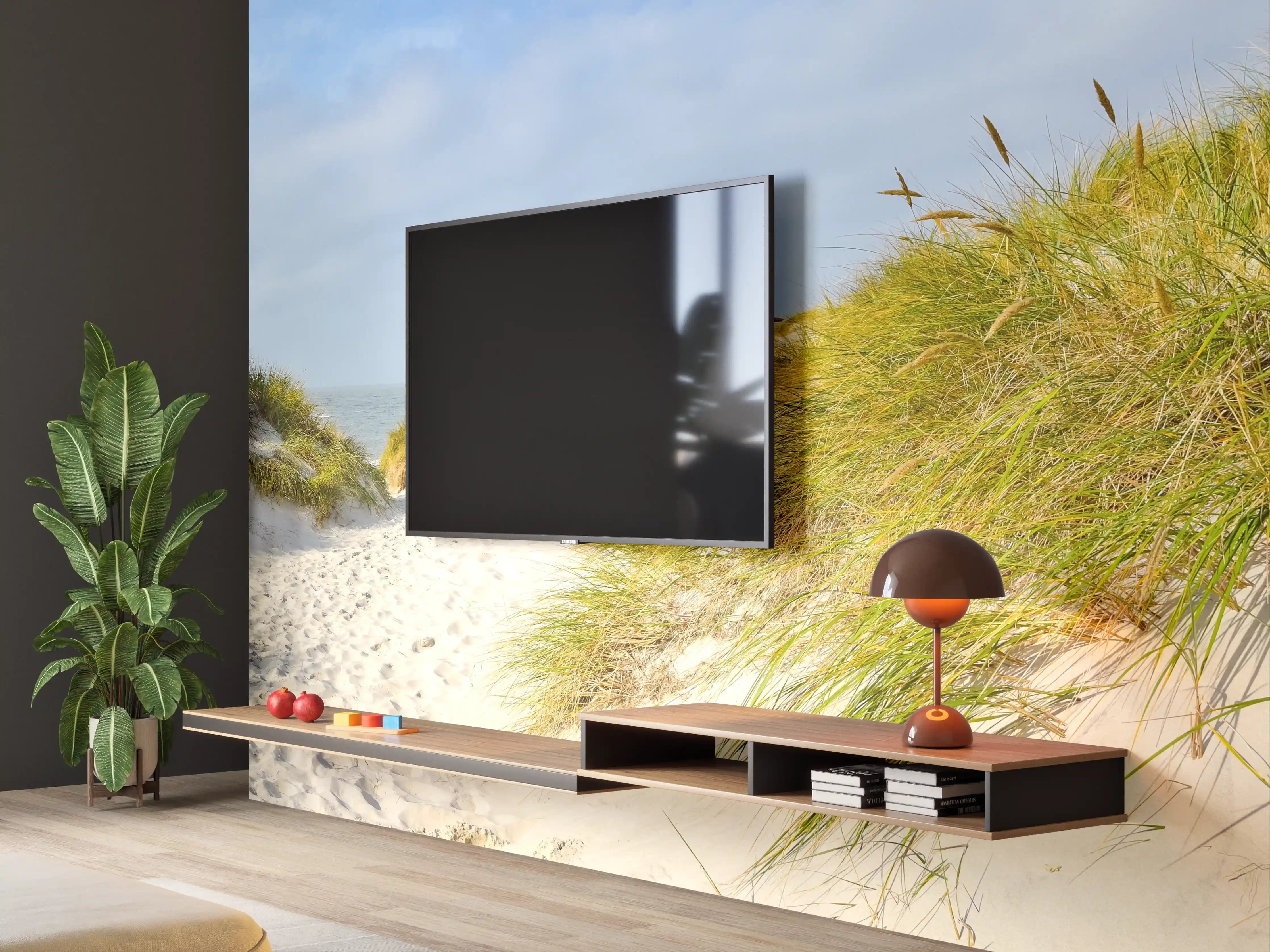 Wandverkleidung Wohnzimmer - Bilderbuch-Strandlandschaft mit Dünen