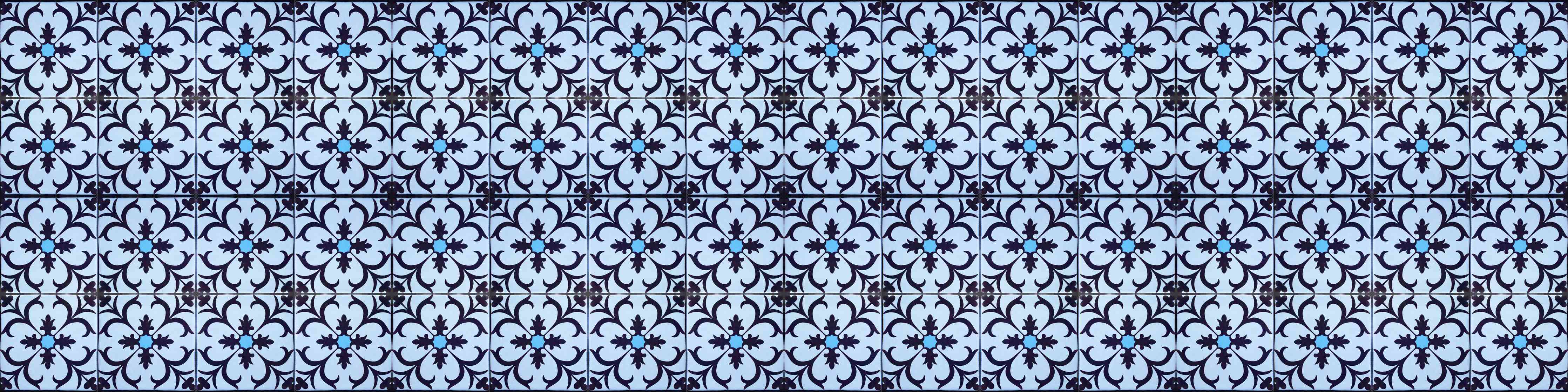 Wandverkleidung Wohnzimmer-Bläulich traditionelles Mosaik Motiv