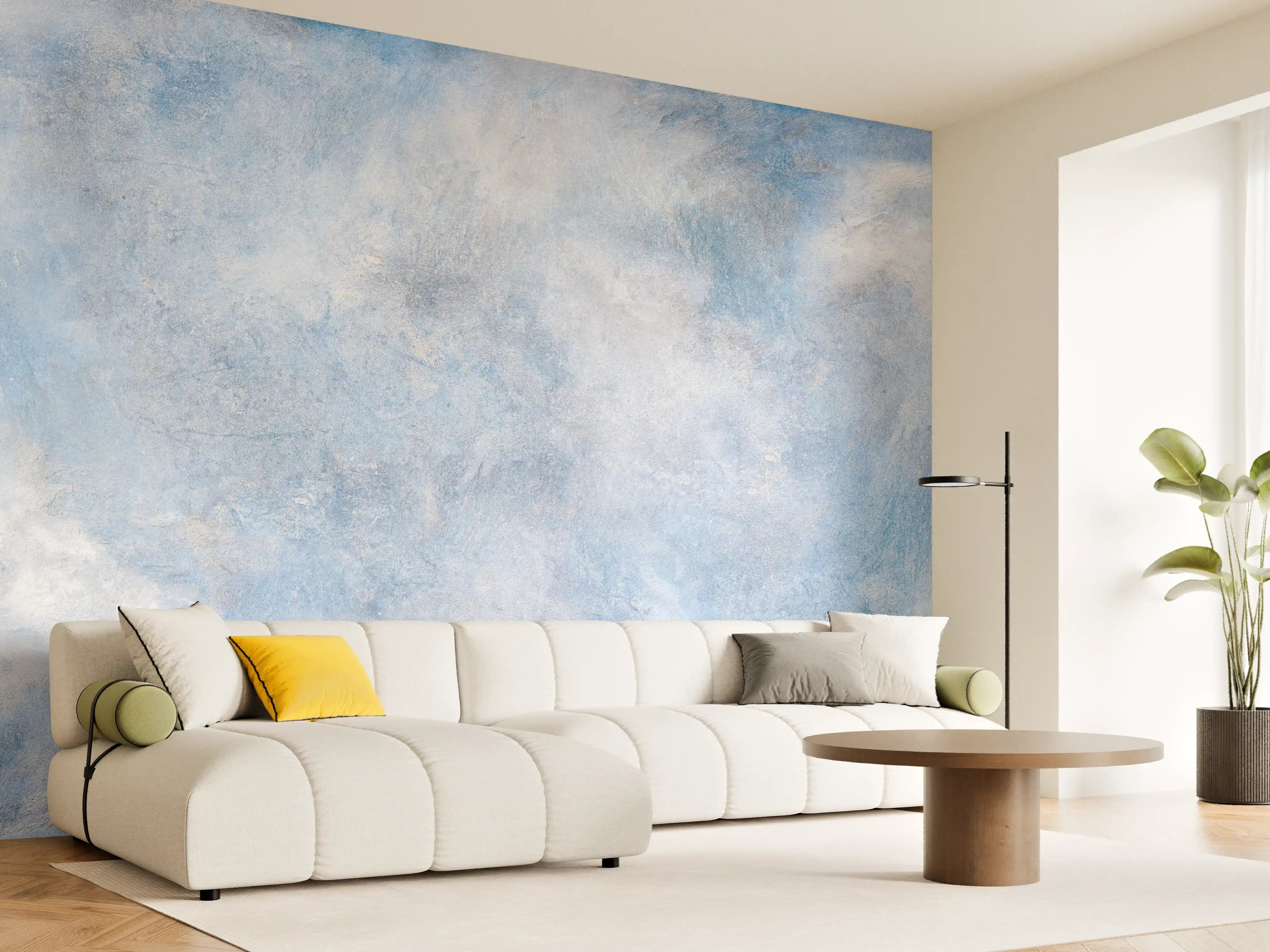 Wandverkleidung Wohnzimmer - Blaue Marmor Textur