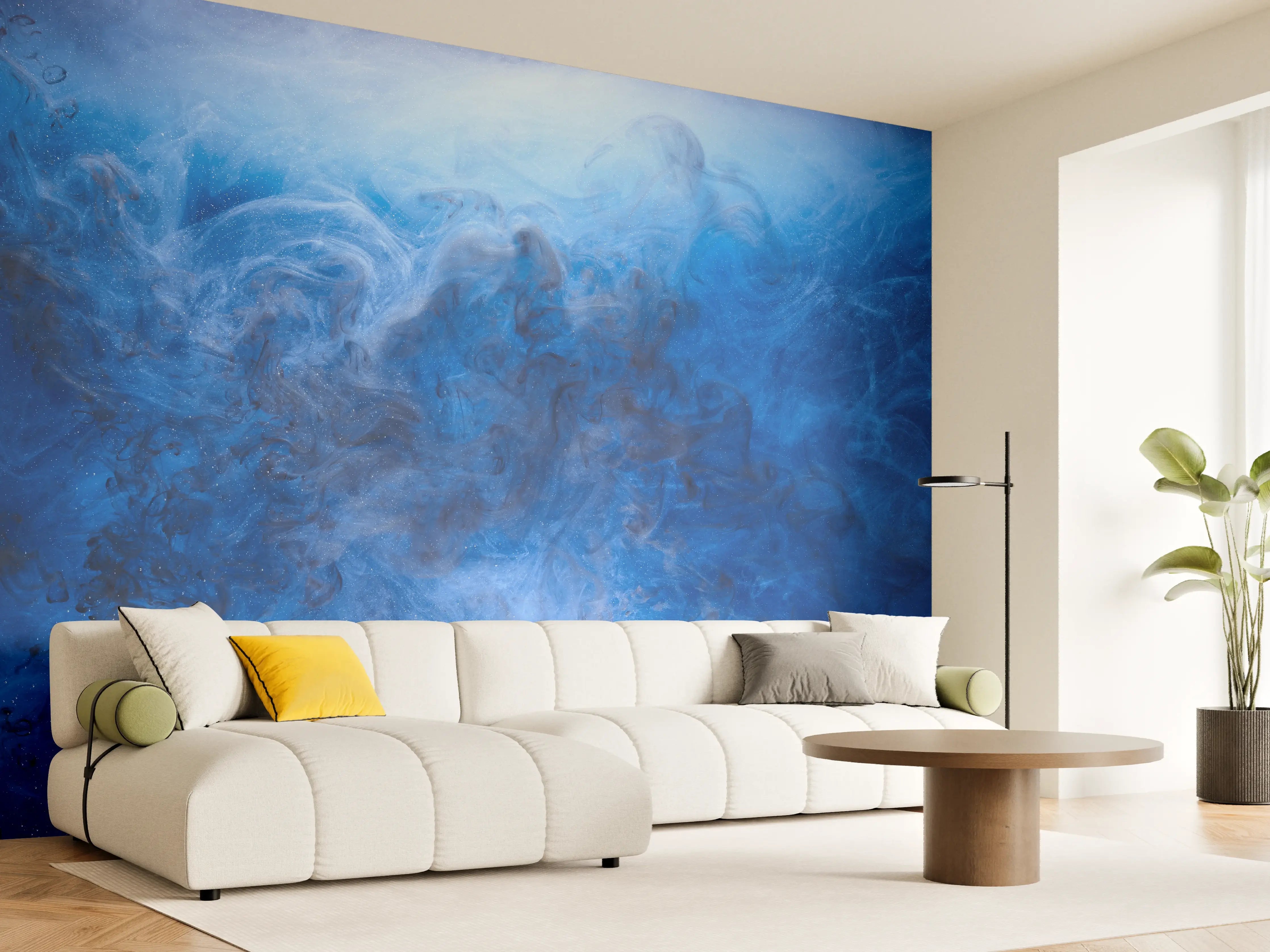 Wandverkleidung Wohnzimmer - Blauer Rauch