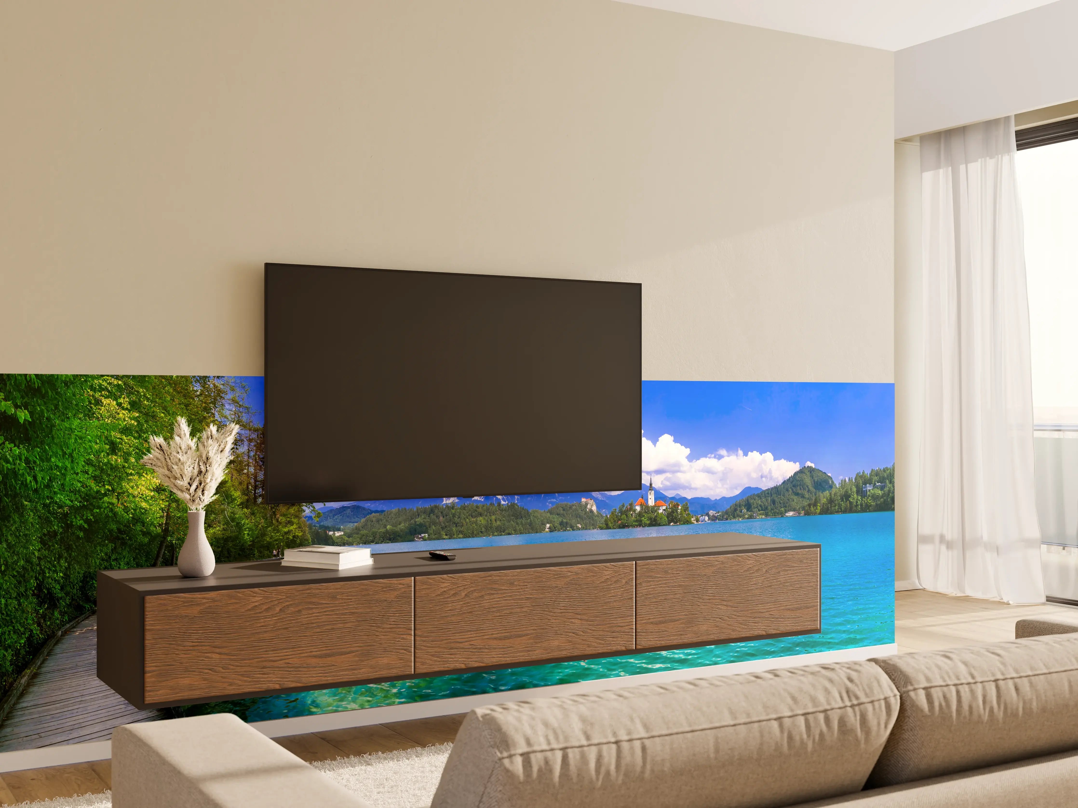 Wandverkleidung Wohnzimmer - Bleder See in Slowenien 1